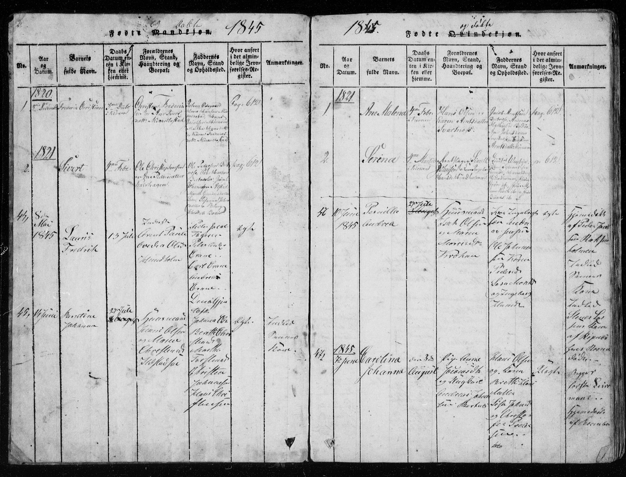 Ministerialprotokoller, klokkerbøker og fødselsregistre - Nordland, AV/SAT-A-1459/801/L0026: Klokkerbok nr. 801C01, 1820-1855, s. 2-3
