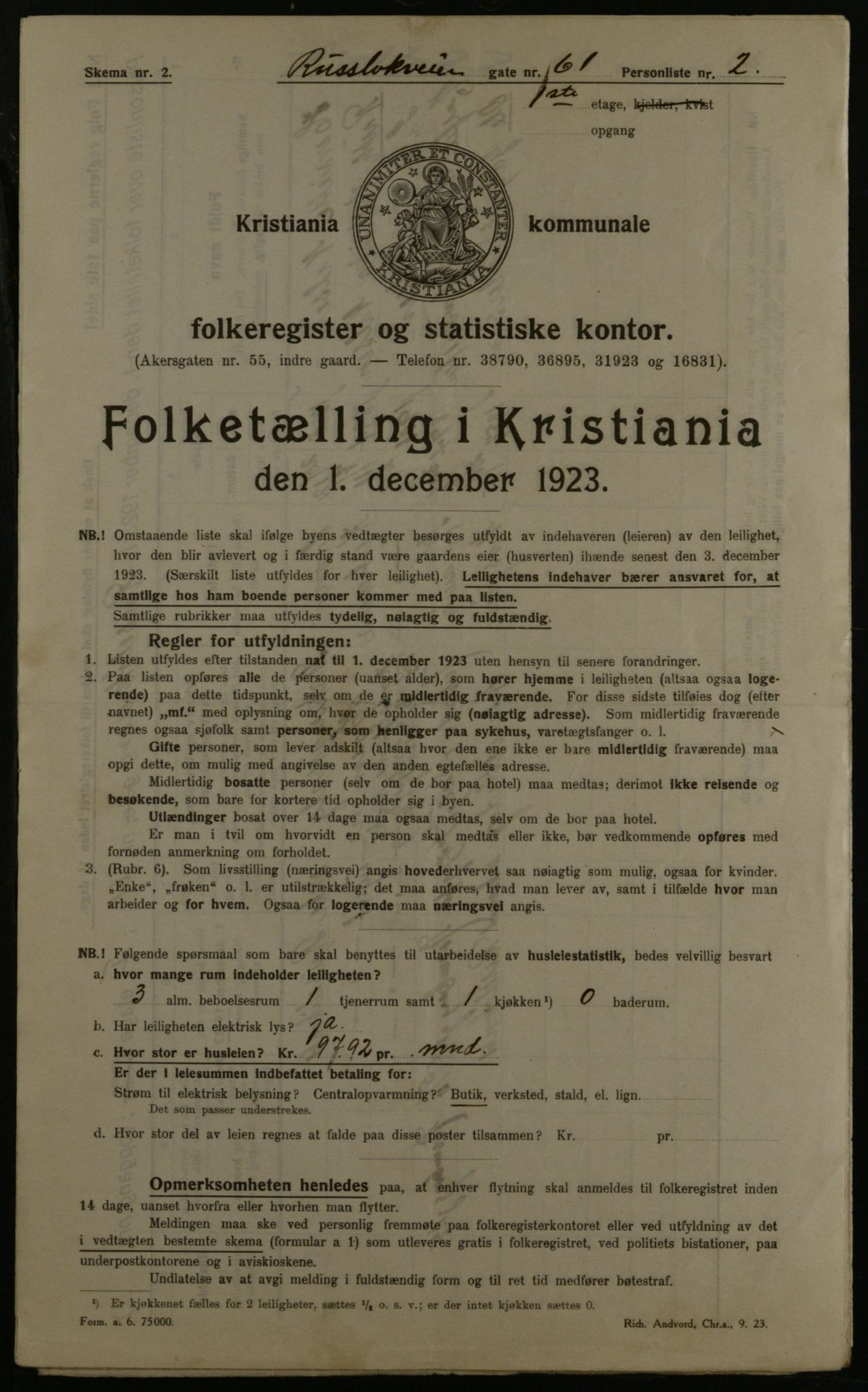 OBA, Kommunal folketelling 1.12.1923 for Kristiania, 1923, s. 94454