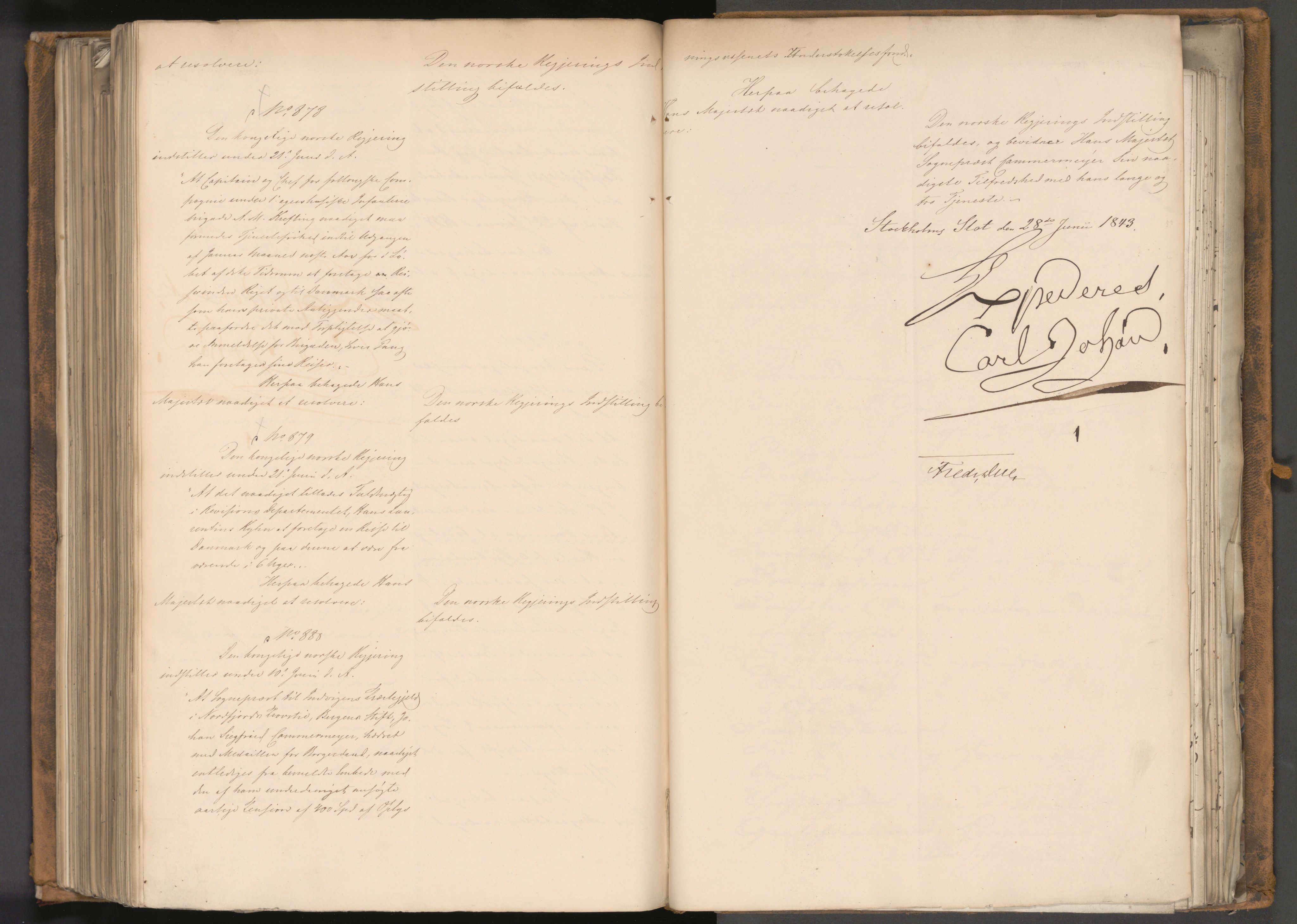 Statsrådssekretariatet, AV/RA-S-1001/A/Ab/L0057: Kgl. res. nr. 1-880, 1. halvår, 1843