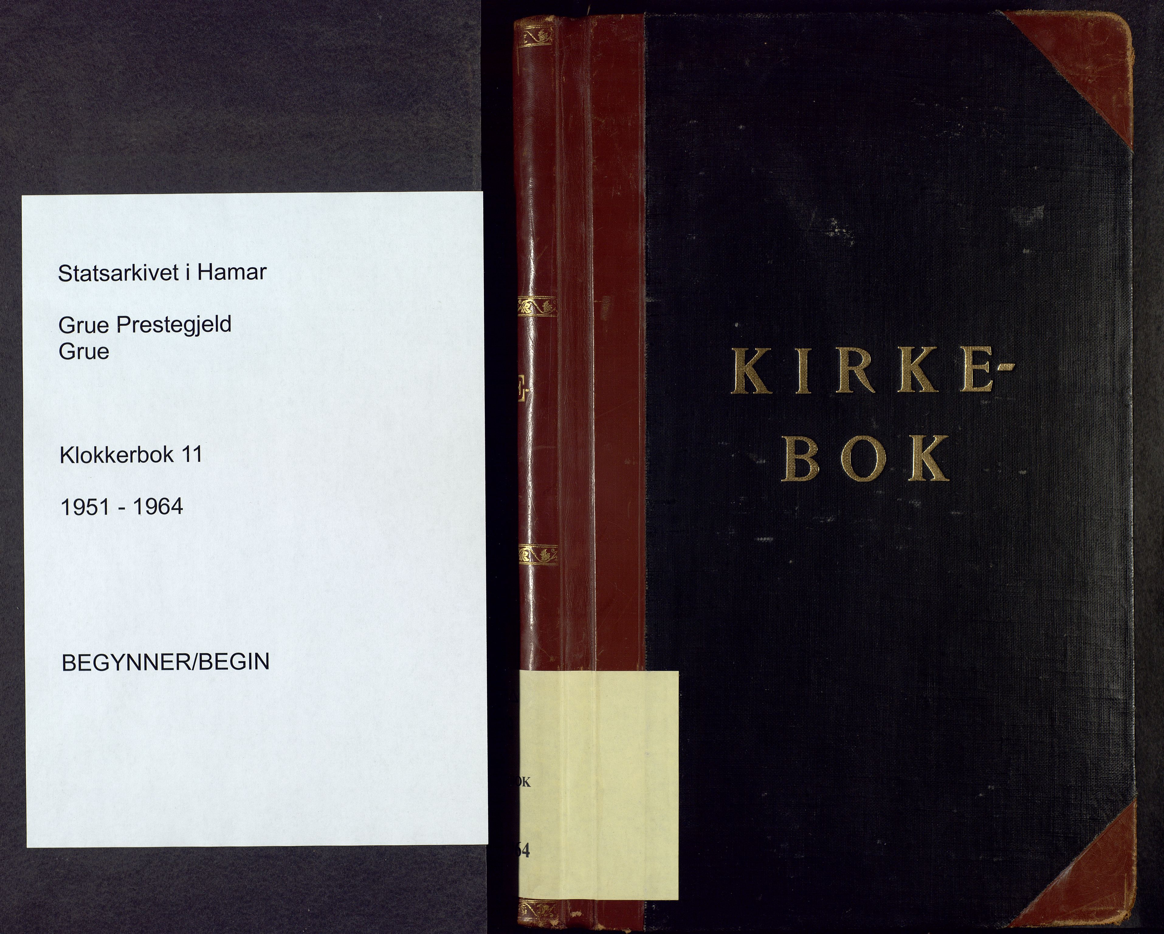 Grue prestekontor, SAH/PREST-036/H/Ha/Hab/L0011: Klokkerbok nr. 11, 1951-1964