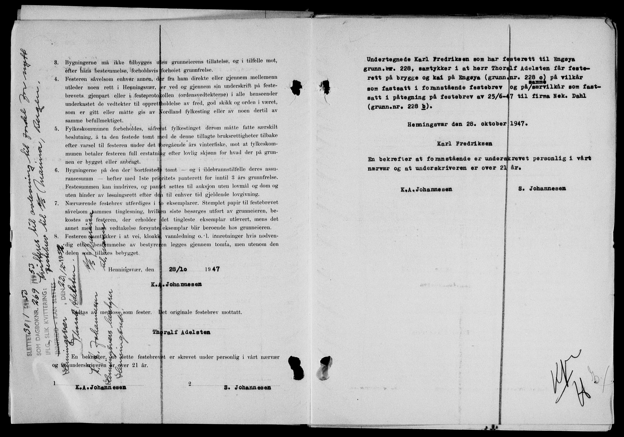 Lofoten sorenskriveri, SAT/A-0017/1/2/2C/L0017a: Pantebok nr. 17a, 1947-1948, Dagboknr: 1948/1947