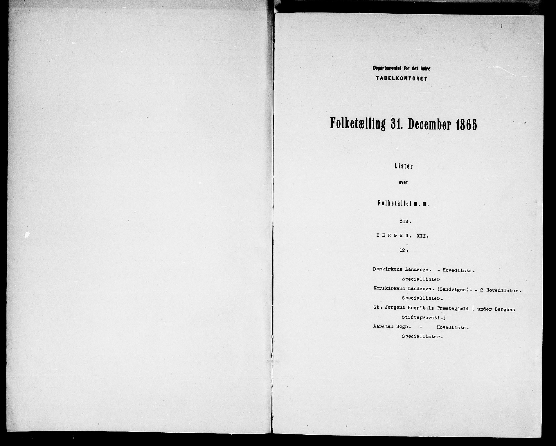 RA, Folketelling 1865 for 1281L Bergen Landdistrikt, Domkirkens landsokn og Korskirkens landsokn, 1865, s. 2