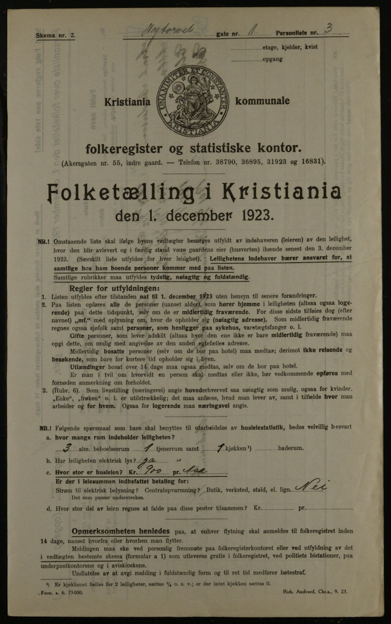OBA, Kommunal folketelling 1.12.1923 for Kristiania, 1923, s. 81312