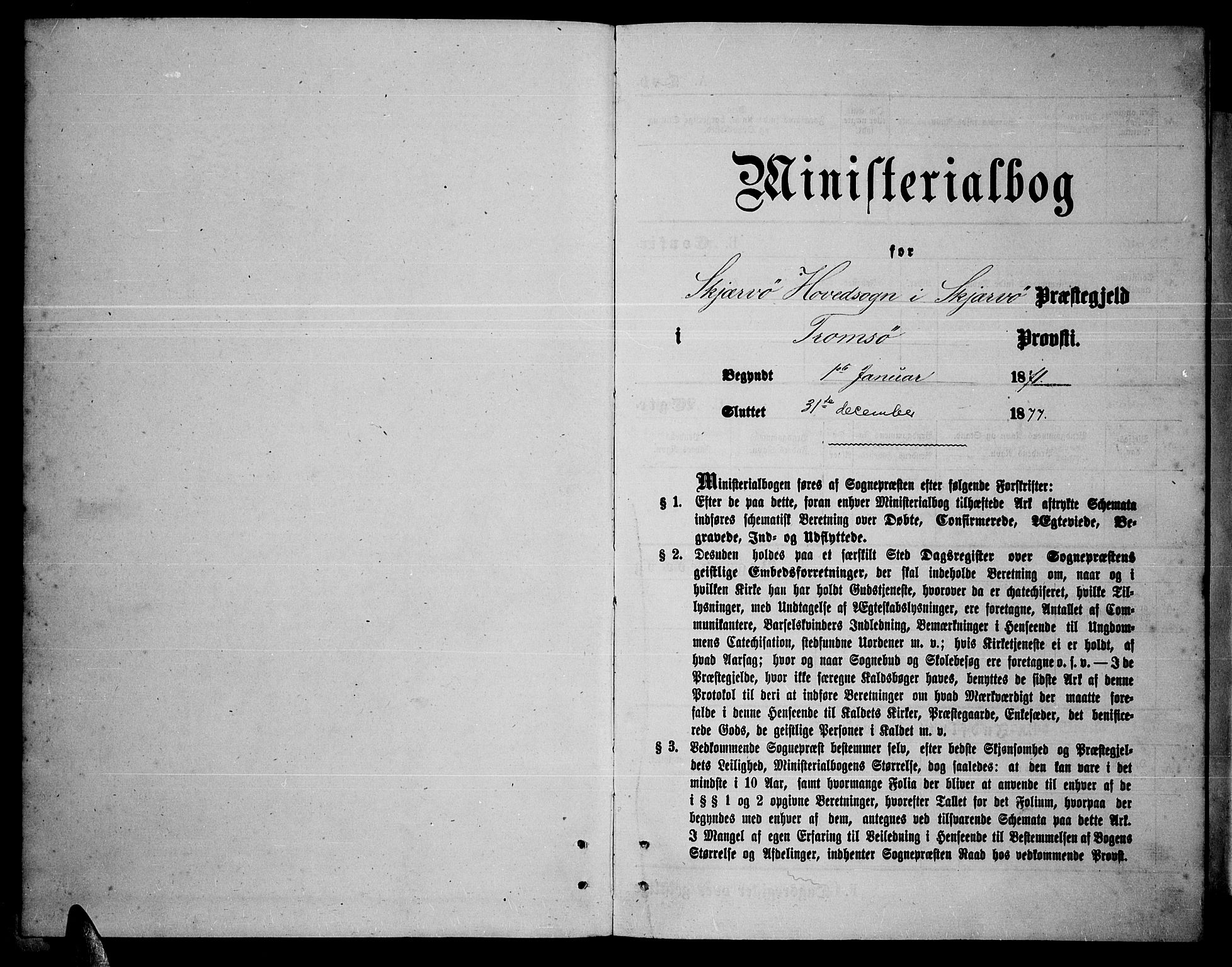 Skjervøy sokneprestkontor, SATØ/S-1300/H/Ha/Hab/L0005klokker: Klokkerbok nr. 5, 1871-1877