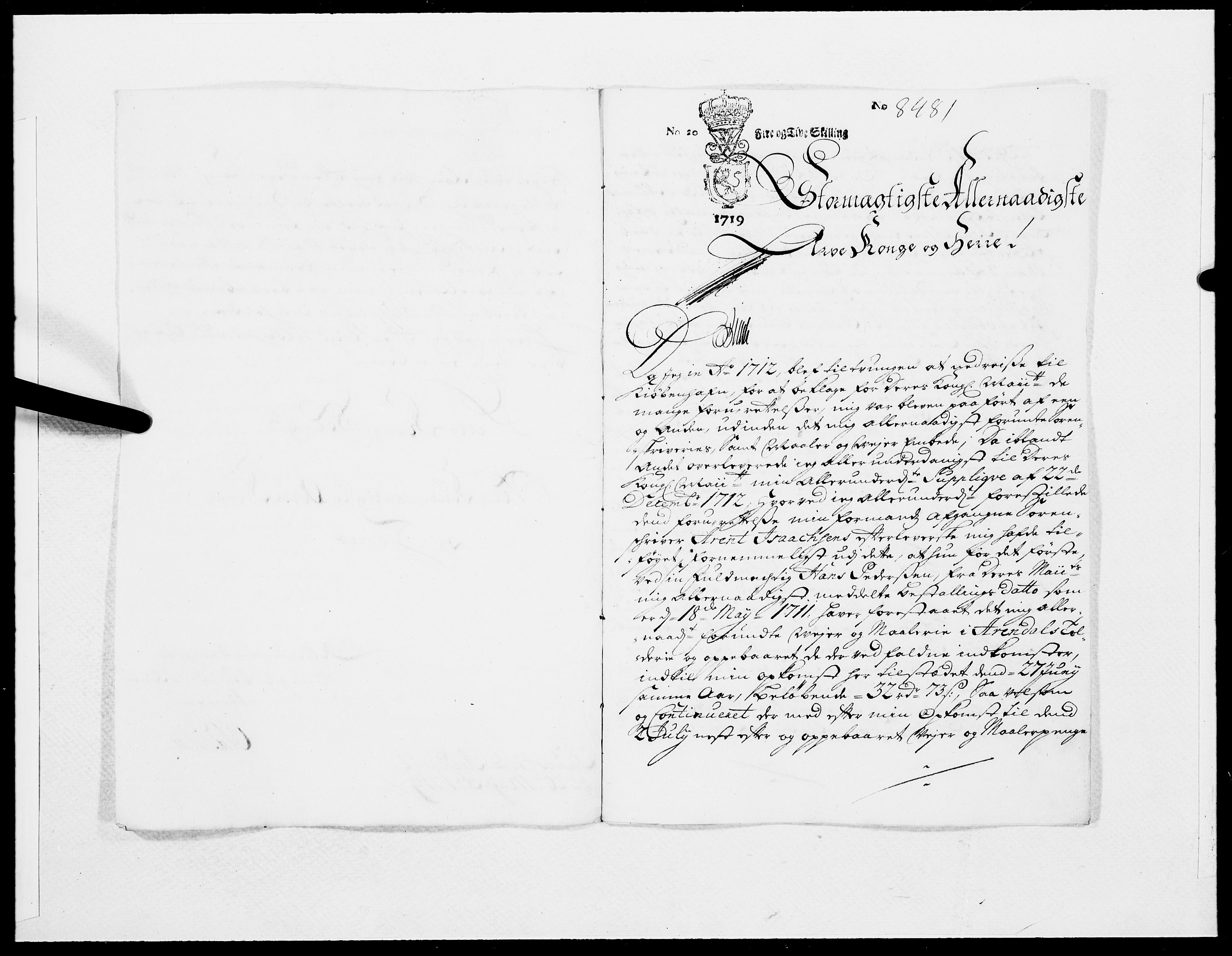 Danske Kanselli 1572-1799, AV/RA-EA-3023/F/Fc/Fcc/Fcca/L0085: Norske innlegg 1572-1799, 1719, s. 169