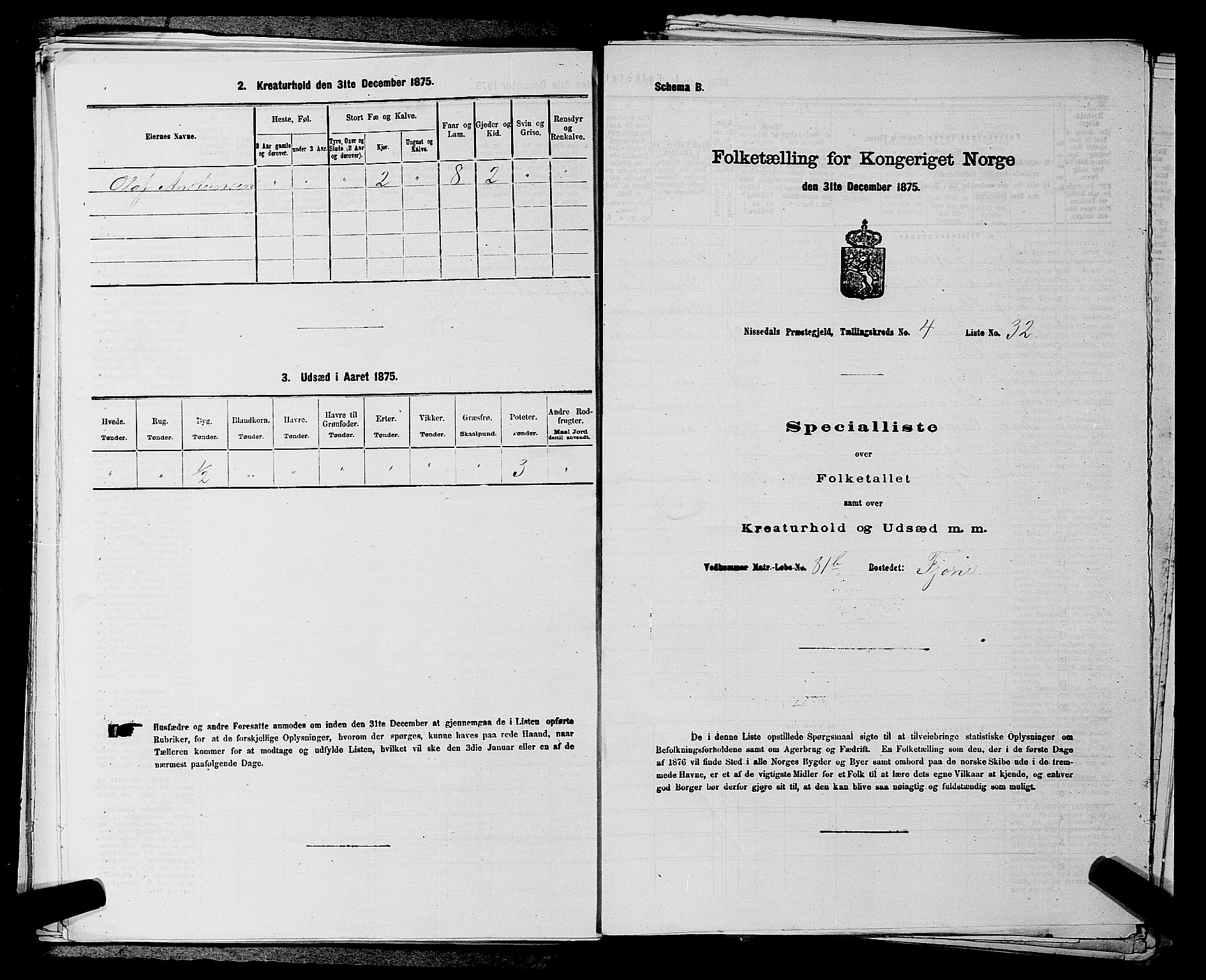 SAKO, Folketelling 1875 for 0830P Nissedal prestegjeld, 1875, s. 343