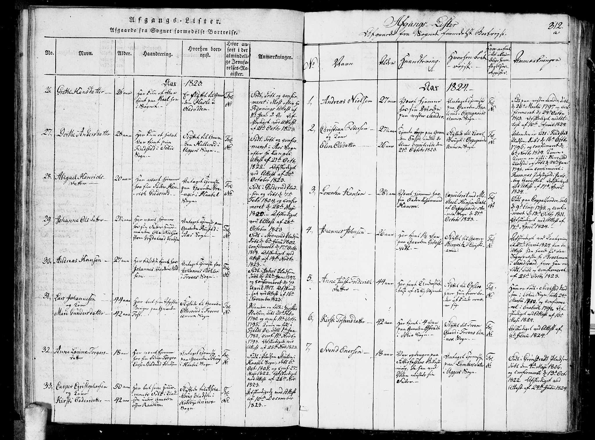 Kråkstad prestekontor Kirkebøker, SAO/A-10125a/G/Ga/L0001: Klokkerbok nr. I 1, 1813-1824, s. 312a