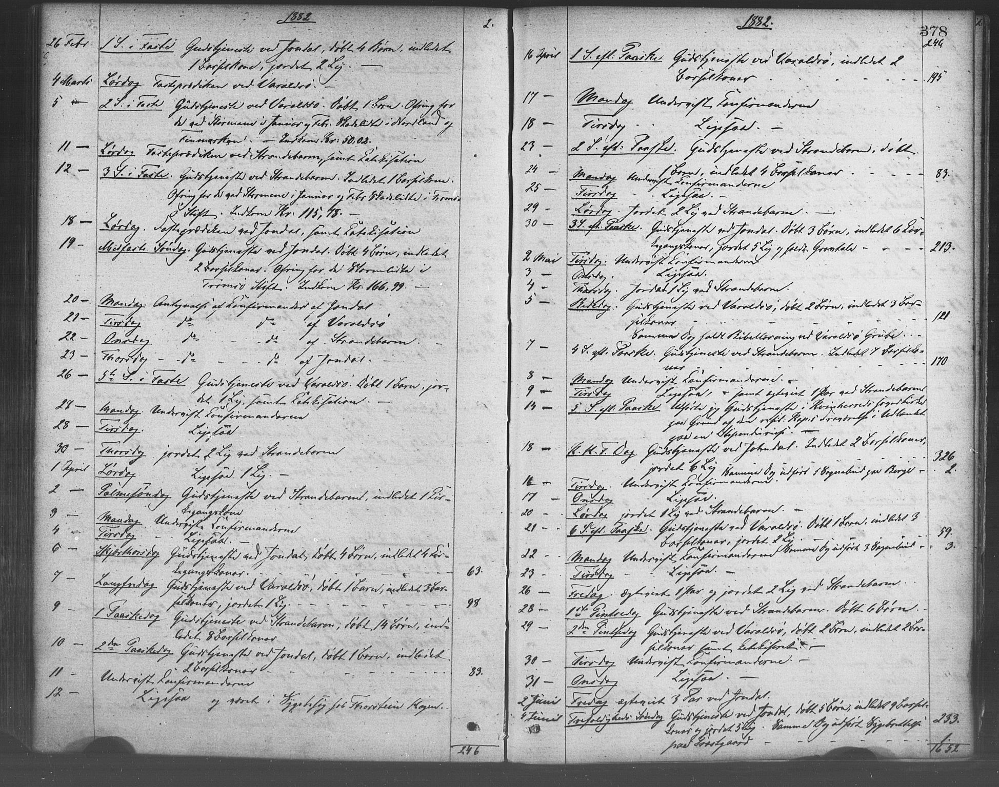 Strandebarm sokneprestembete, AV/SAB-A-78401/H/Haa: Ministerialbok nr. A 9, 1872-1886, s. 378