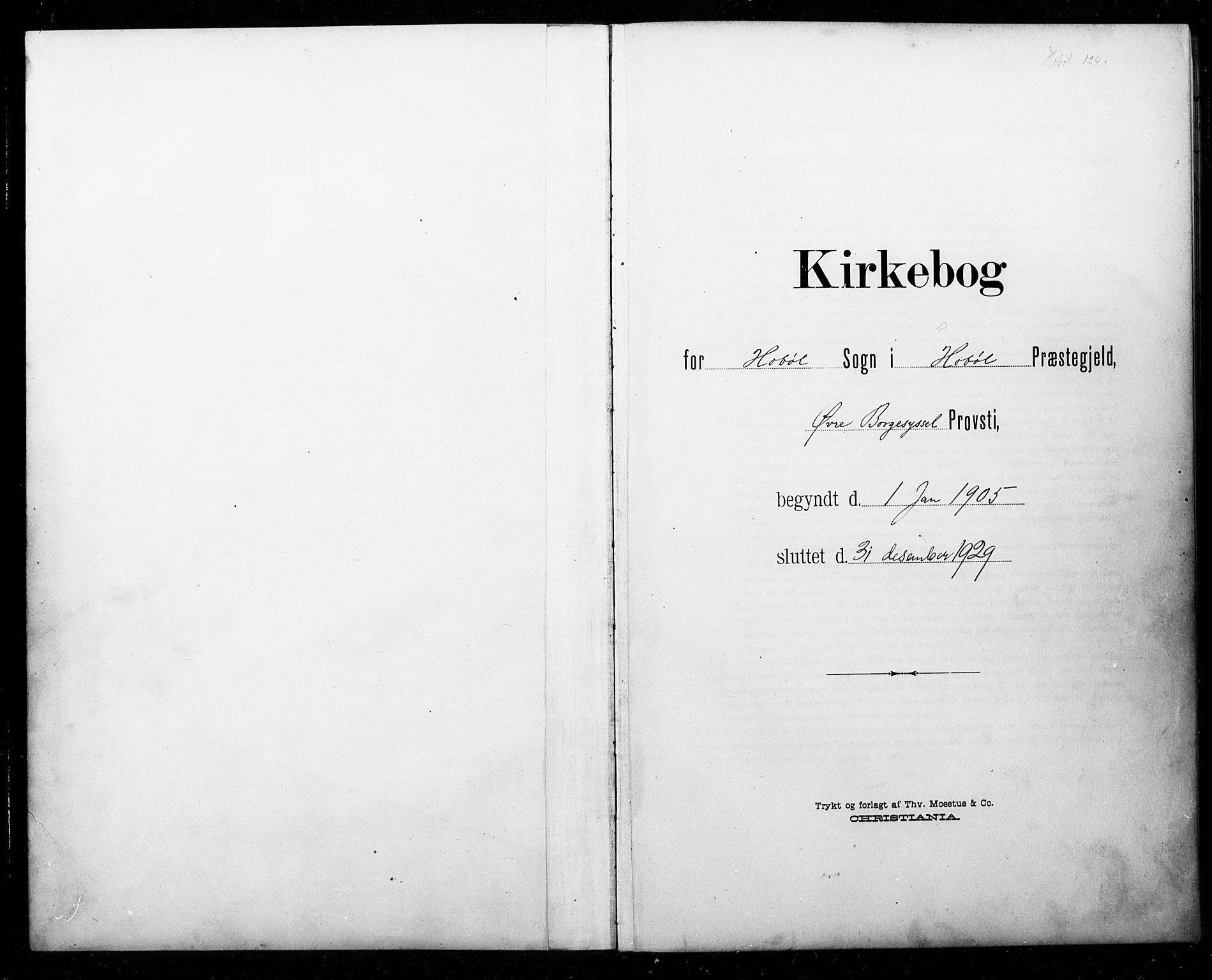 Hobøl prestekontor Kirkebøker, SAO/A-2002/G/Gb/L0001: Klokkerbok nr. II 1, 1905-1929