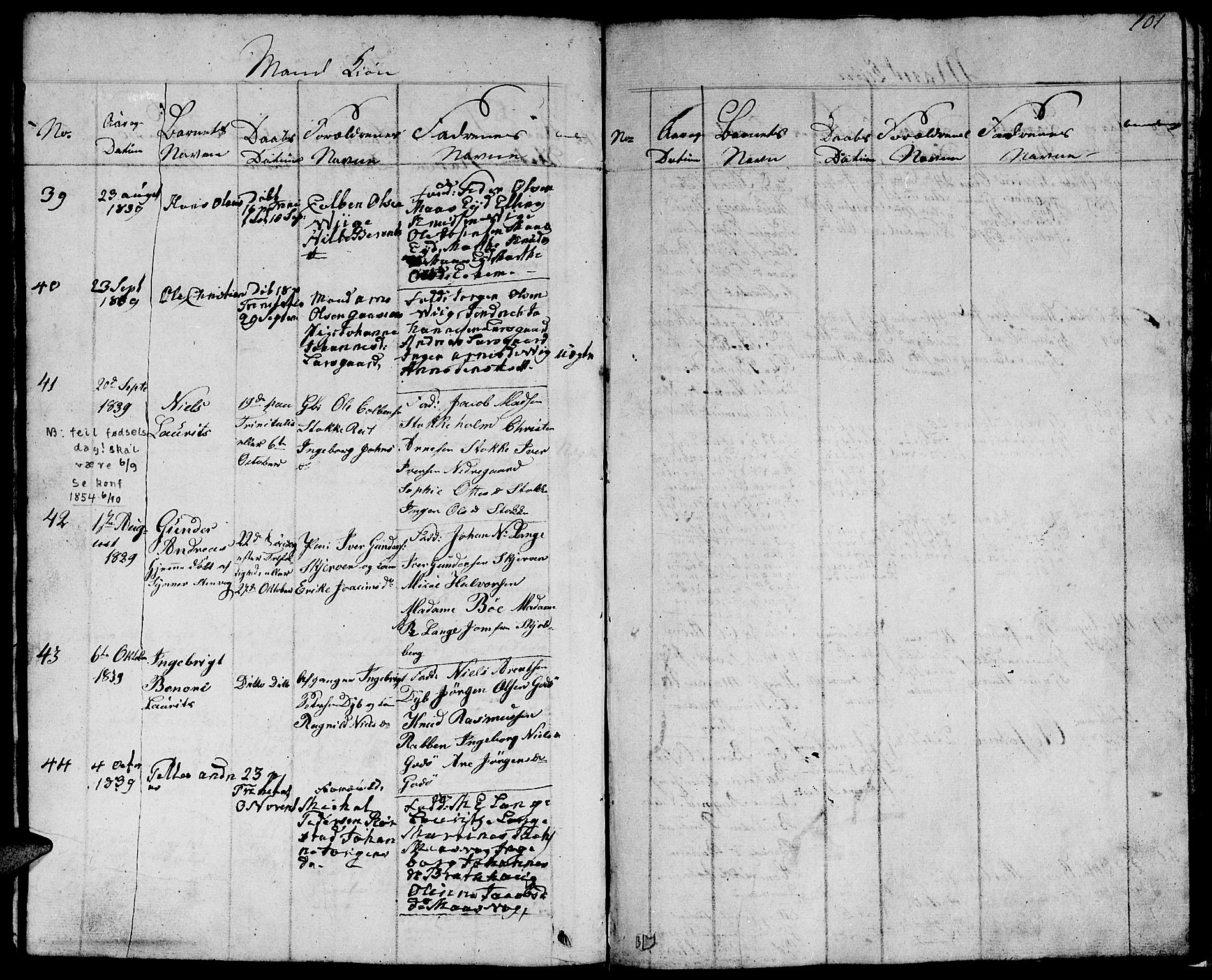 Ministerialprotokoller, klokkerbøker og fødselsregistre - Møre og Romsdal, AV/SAT-A-1454/528/L0425: Klokkerbok nr. 528C06, 1827-1840, s. 101