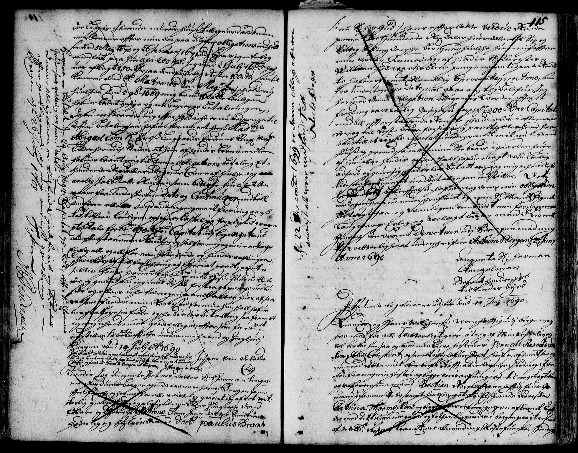 Byfogd og Byskriver i Bergen, SAB/A-3401/03/03Ba: Pantebok nr. II.B.a.1c, 1688-1690, s. 115