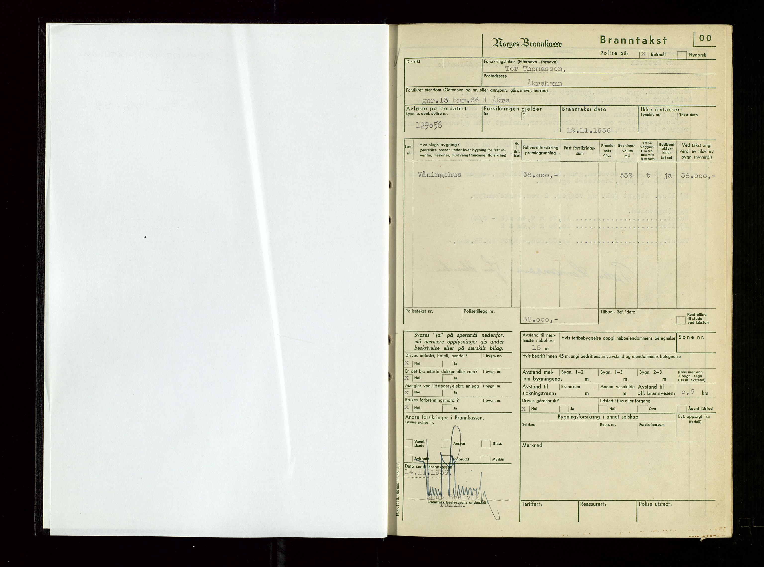 Skudenes lensmannskontor, SAST/A-100444/Gob/L0004: Branntakstprotokoll, 1956-1959