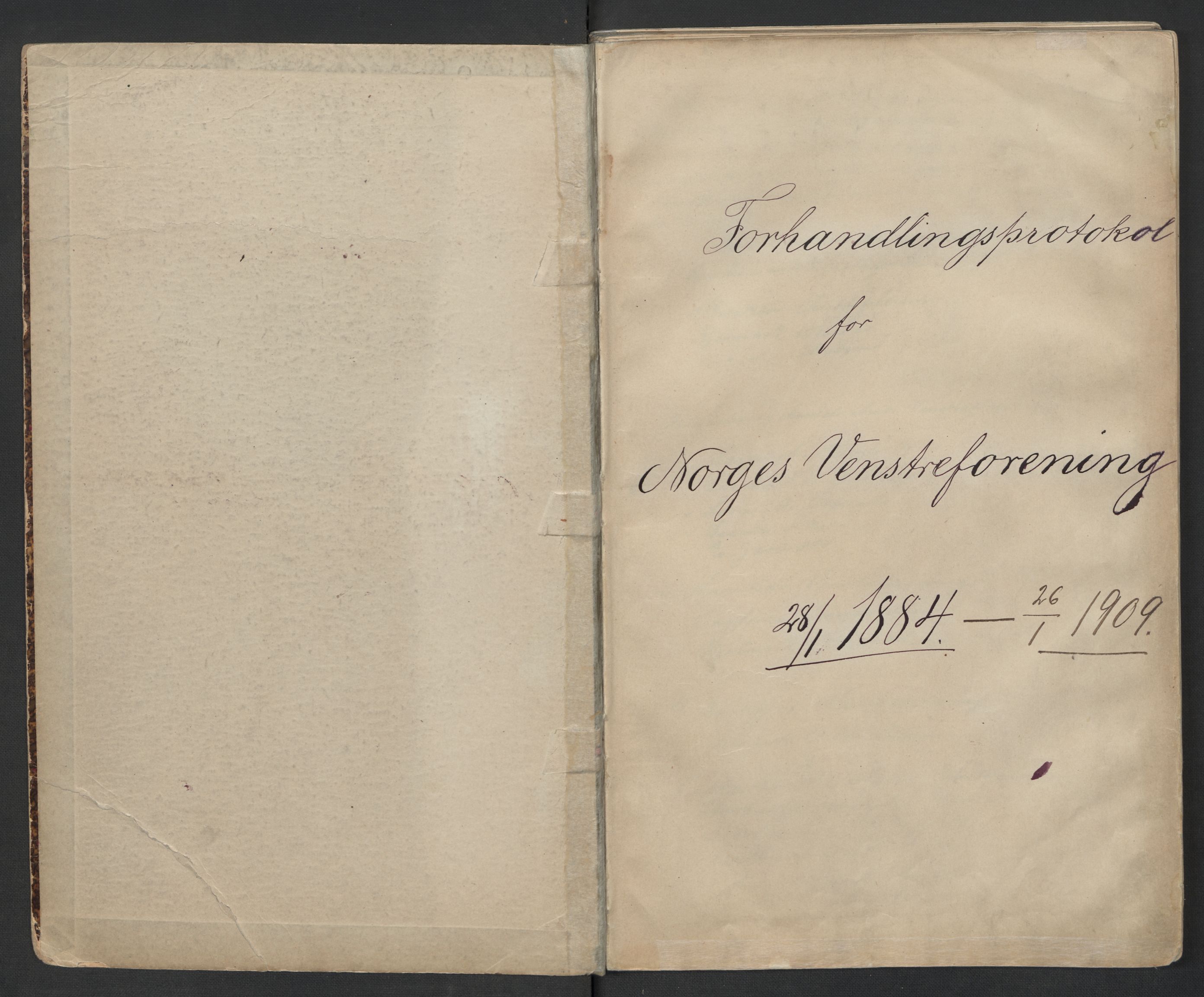 Venstres Hovedorganisasjon, AV/RA-PA-0876/Aa/L0001: Forhandlingsprotokoll for Norges Venstreforening, 1884-1909, s. 3