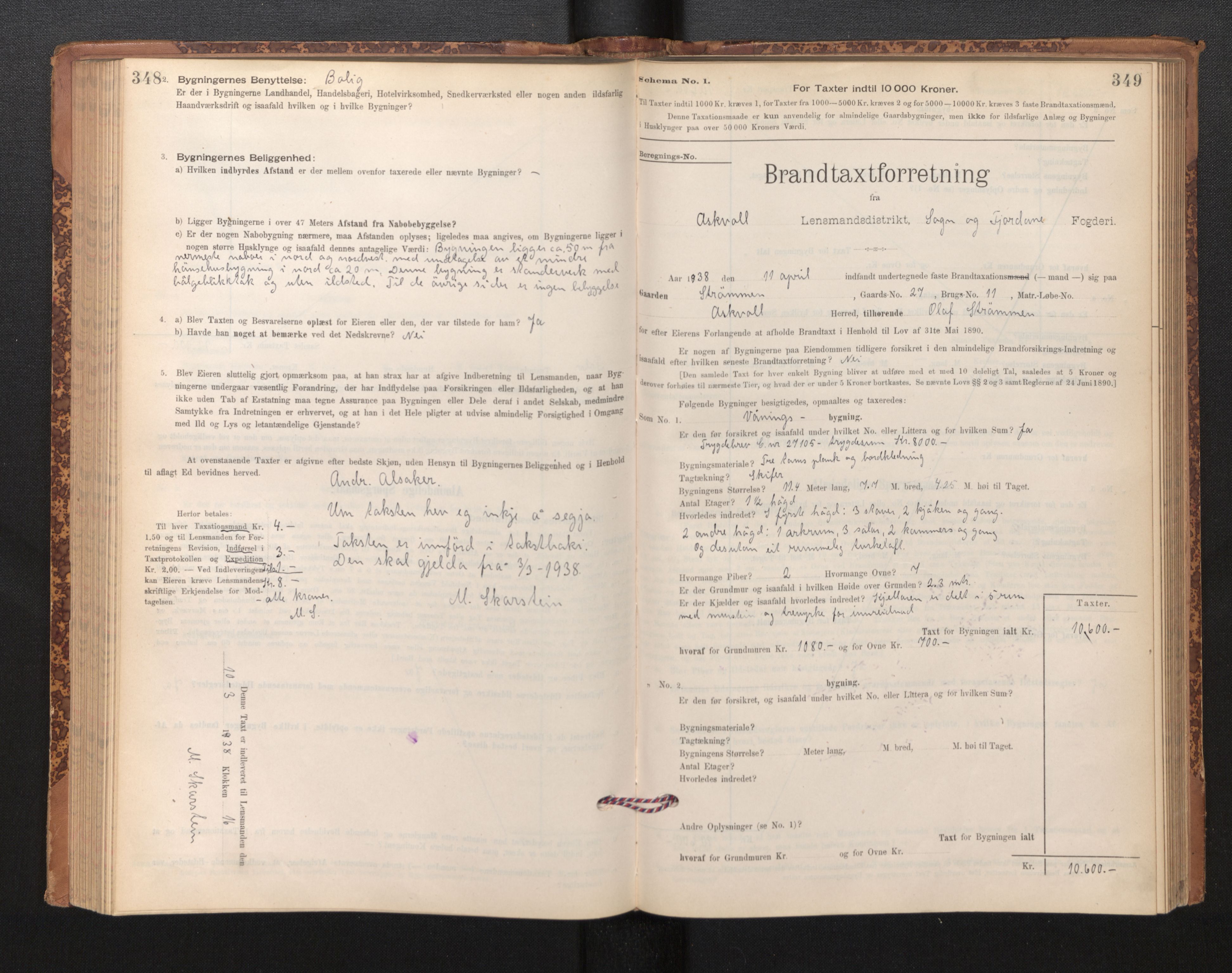 Lensmannen i Askvoll, AV/SAB-A-26301/0012/L0004: Branntakstprotokoll, skjematakst og liste over branntakstmenn, 1895-1932, s. 348-349