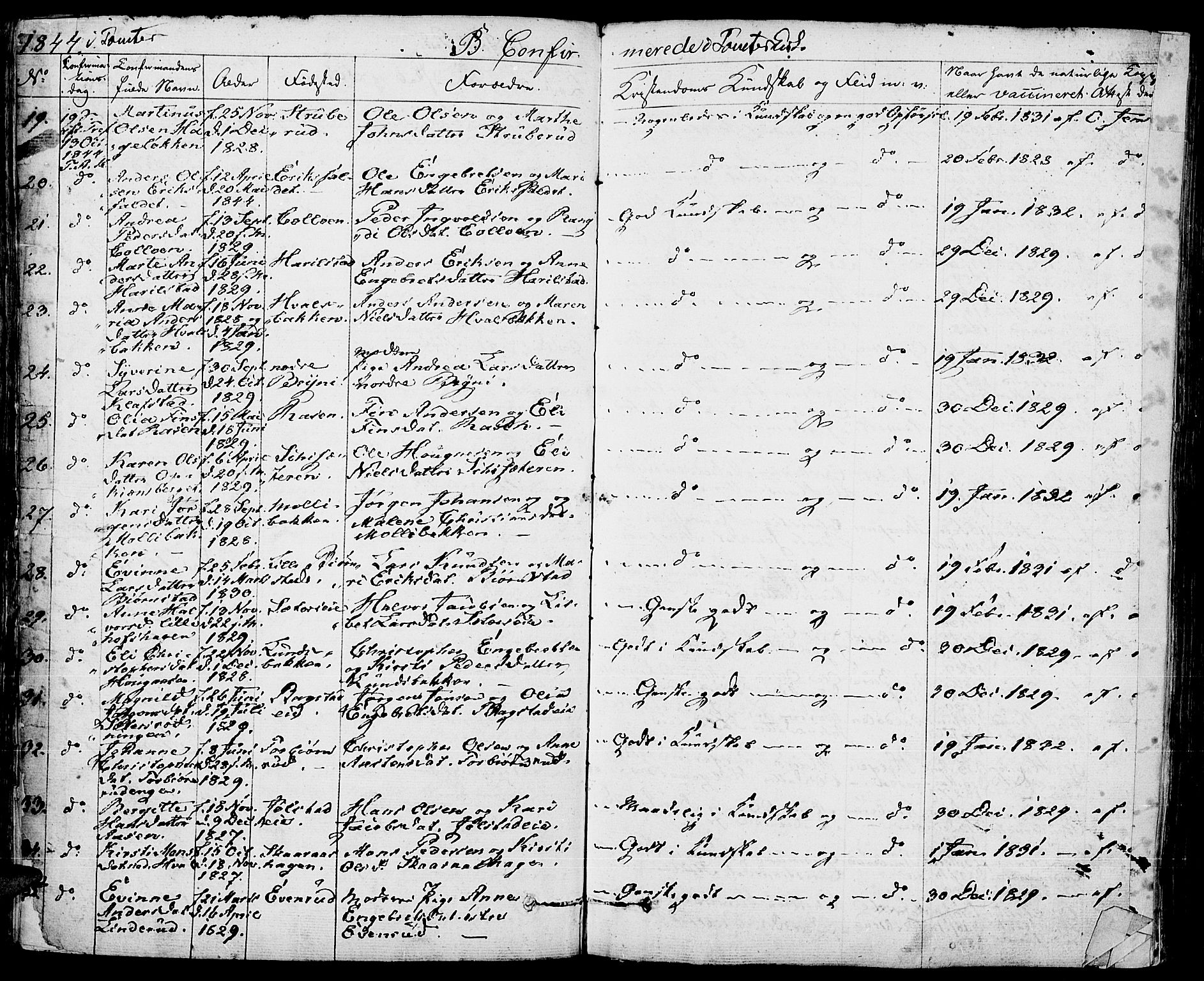 Romedal prestekontor, AV/SAH-PREST-004/K/L0003: Ministerialbok nr. 3, 1829-1846, s. 180