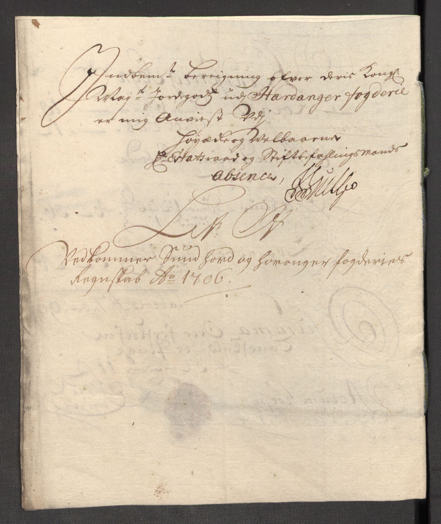 Rentekammeret inntil 1814, Reviderte regnskaper, Fogderegnskap, AV/RA-EA-4092/R48/L2984: Fogderegnskap Sunnhordland og Hardanger, 1706-1707, s. 145