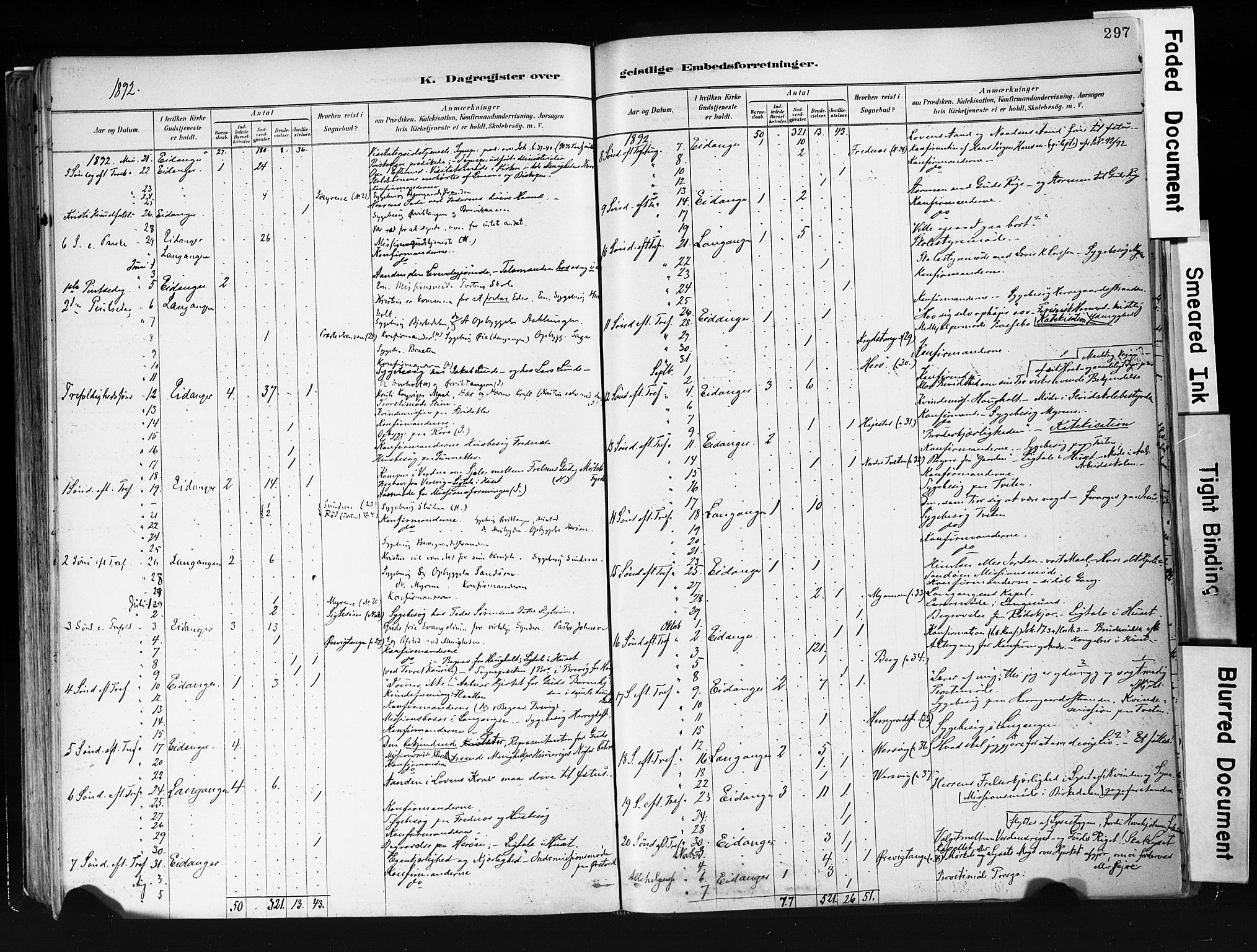 Eidanger kirkebøker, AV/SAKO-A-261/F/Fa/L0012: Ministerialbok nr. 12, 1879-1900, s. 297