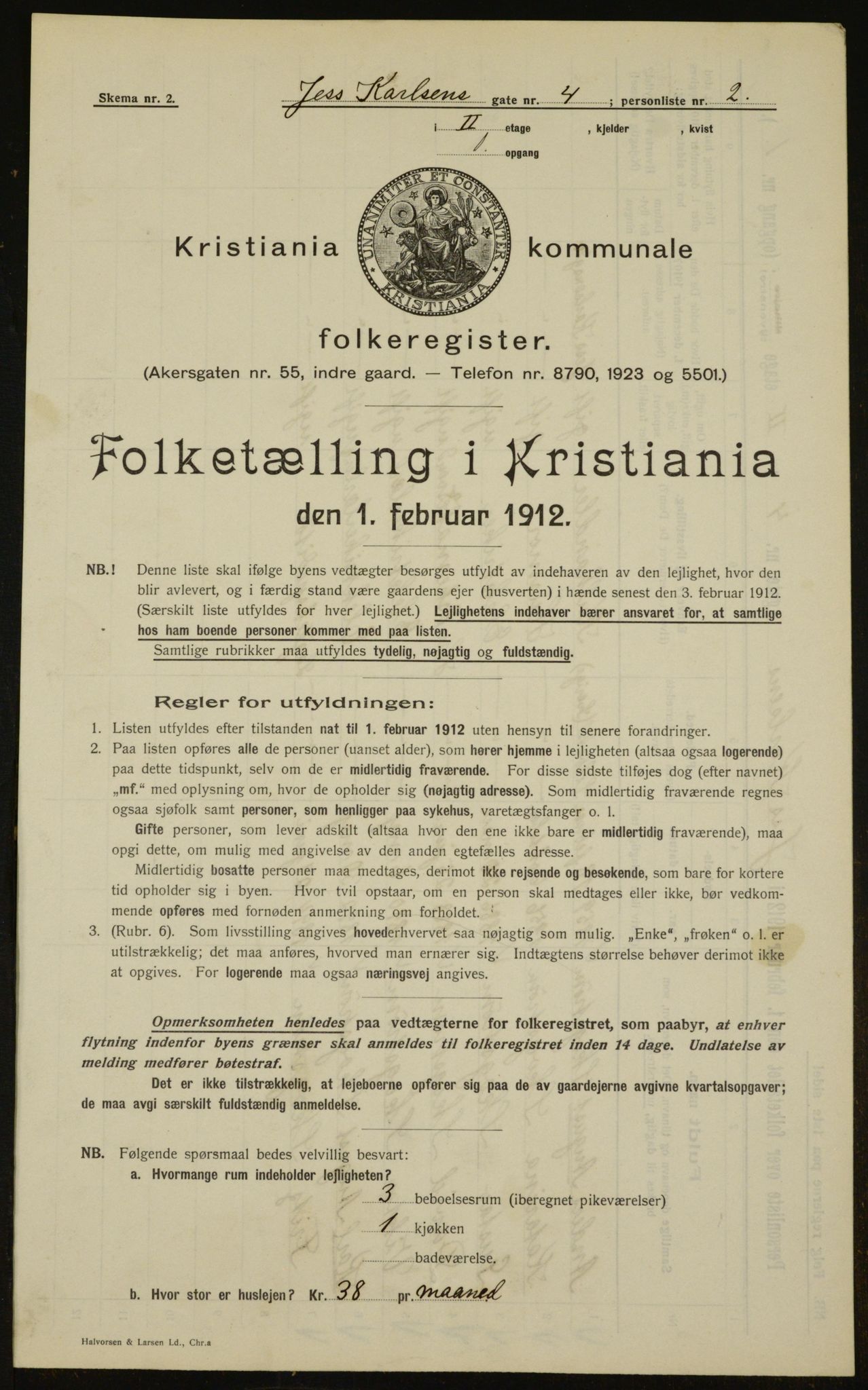 OBA, Kommunal folketelling 1.2.1912 for Kristiania, 1912, s. 47318