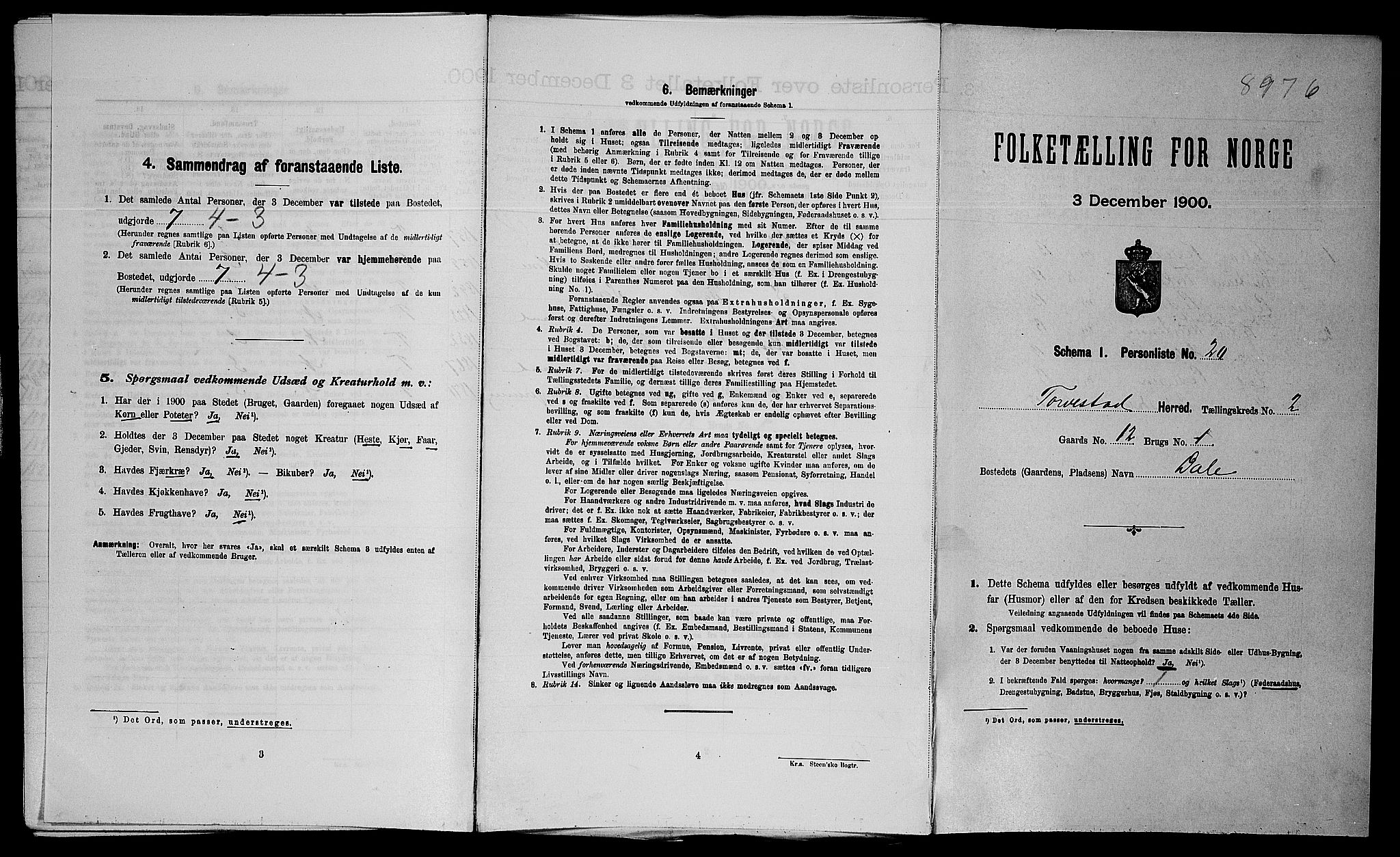 SAST, Folketelling 1900 for 1152 Torvastad herred, 1900, s. 281