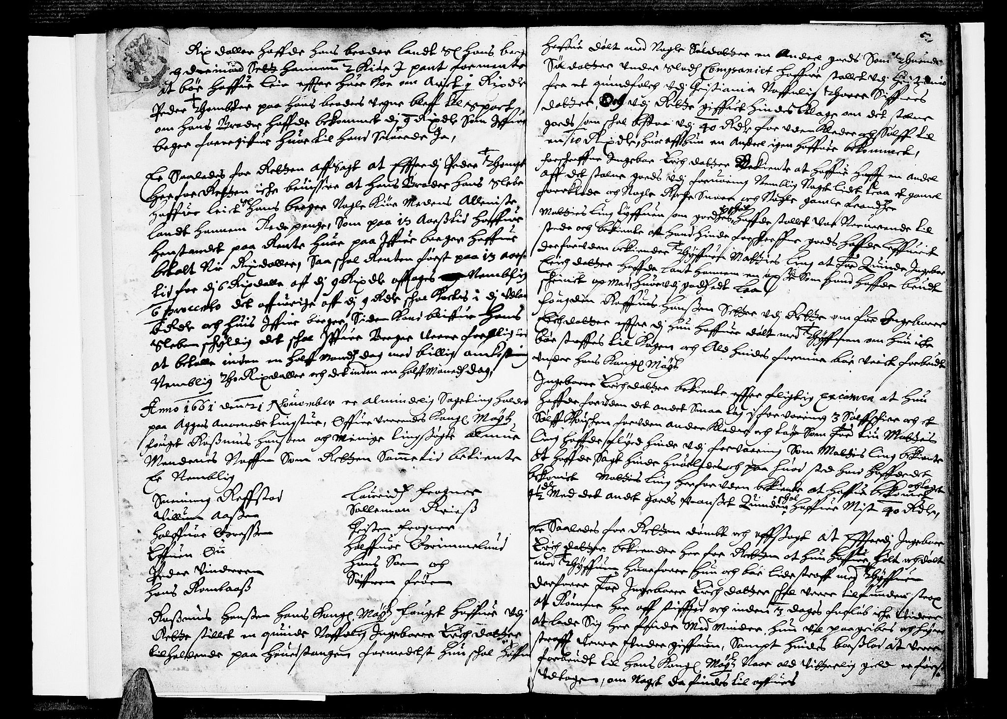 Aker sorenskriveri, SAO/A-10895/F/Fb/L0001/0002: Tingbøker, nr. 1-5b / Tingbok nr. 2, 1661-1662, s. 1b-2a