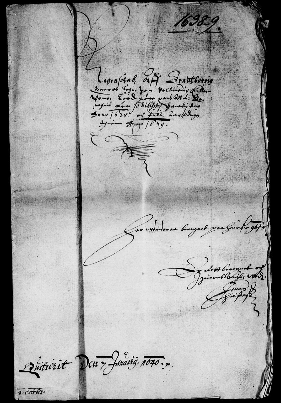 Rentekammeret inntil 1814, Reviderte regnskaper, Lensregnskaper, RA/EA-5023/R/Rb/Rbp/L0021: Bratsberg len, 1637-1639