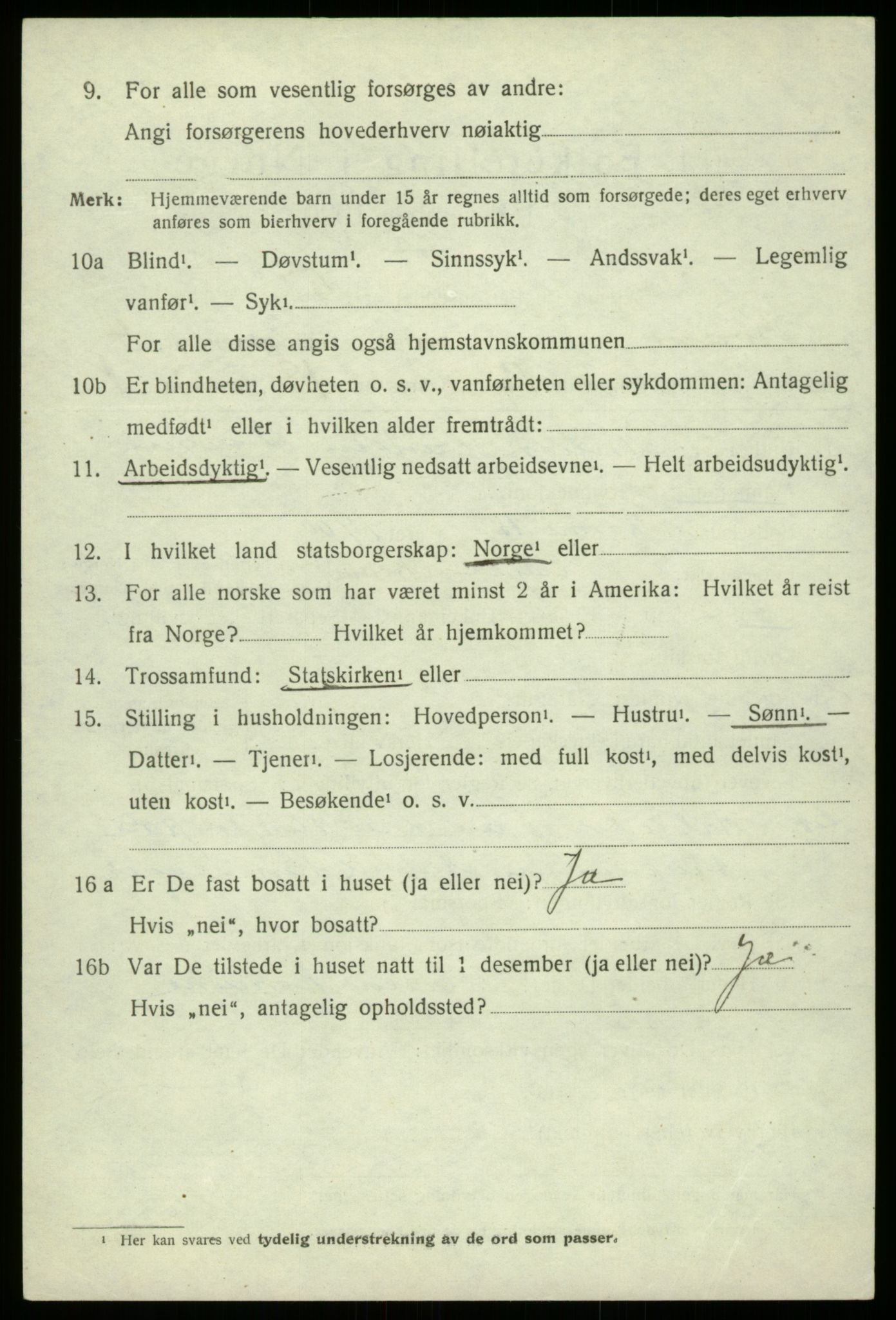 SAB, Folketelling 1920 for 1238 Kvam herred, 1920, s. 3444