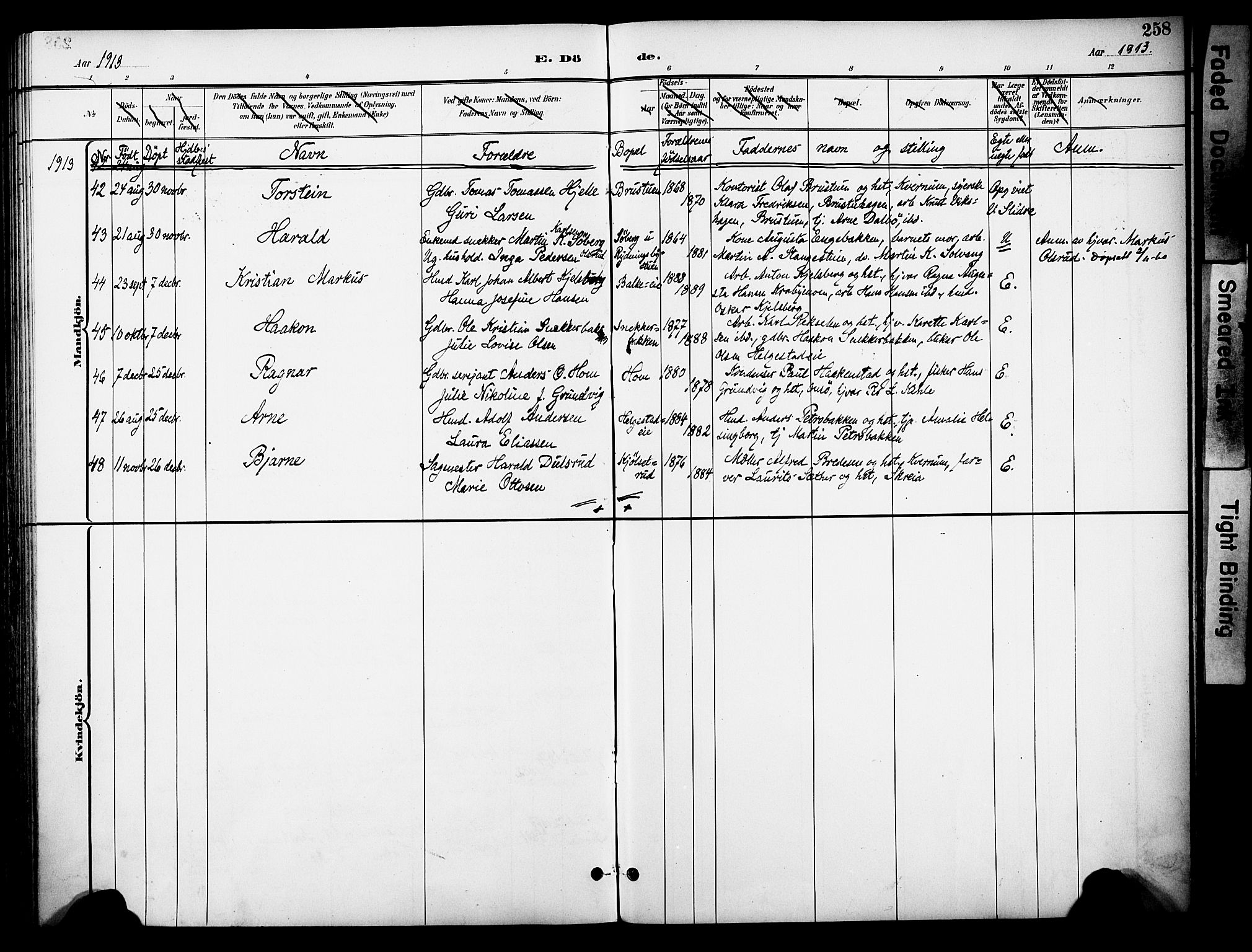 Østre Toten prestekontor, SAH/PREST-104/H/Ha/Haa/L0009: Ministerialbok nr. 9, 1897-1913, s. 258