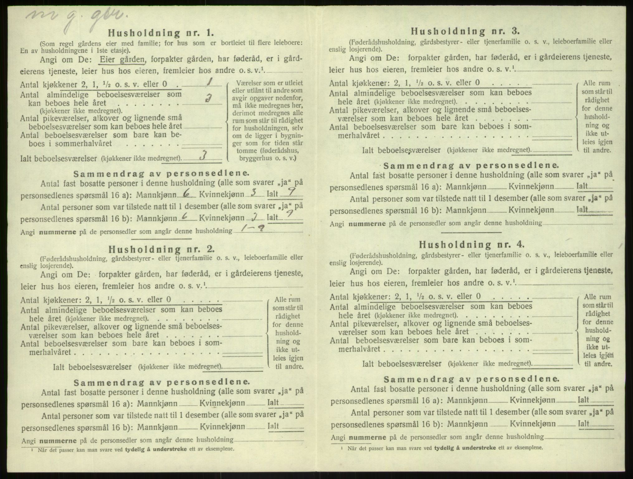 SAB, Folketelling 1920 for 1426 Luster herred, 1920, s. 240