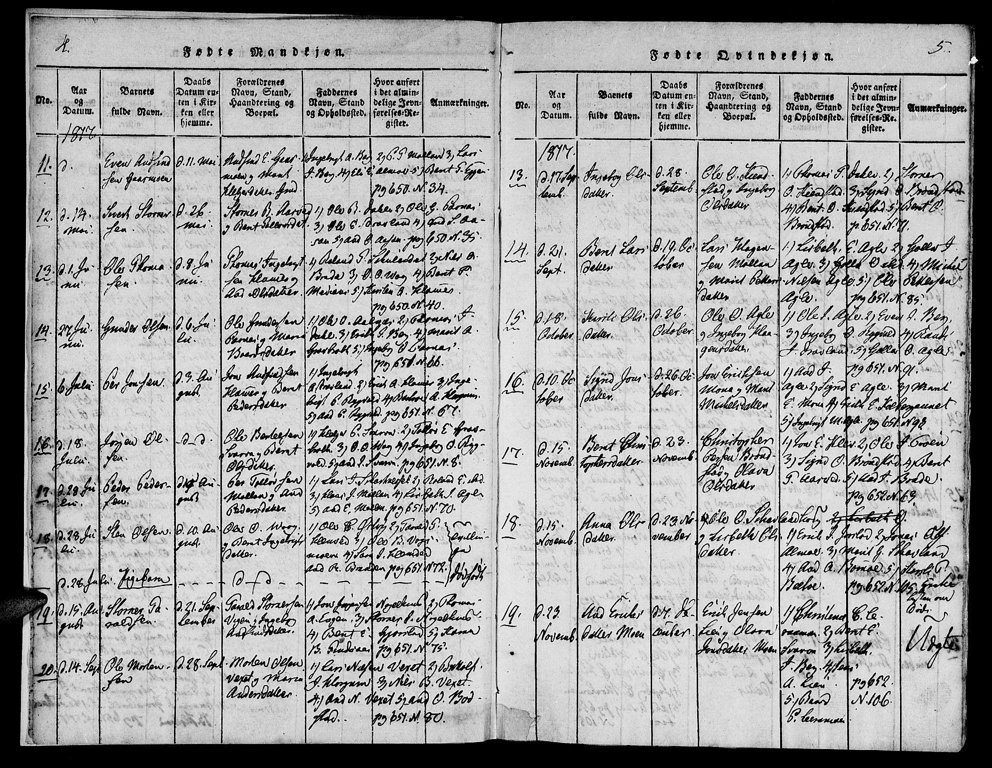 Ministerialprotokoller, klokkerbøker og fødselsregistre - Nord-Trøndelag, SAT/A-1458/749/L0479: Klokkerbok nr. 749C01, 1817-1829, s. 4-5