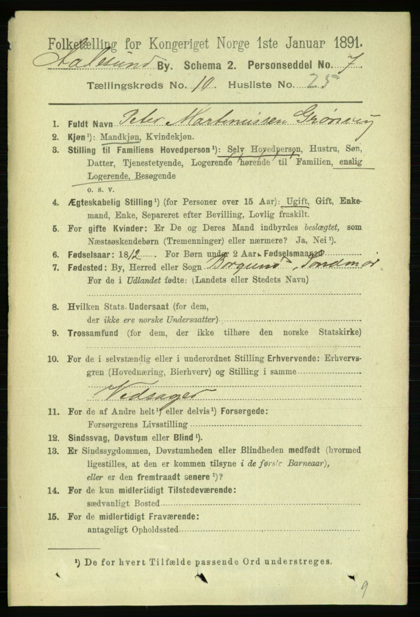 RA, Folketelling 1891 for 1501 Ålesund kjøpstad, 1891, s. 6862