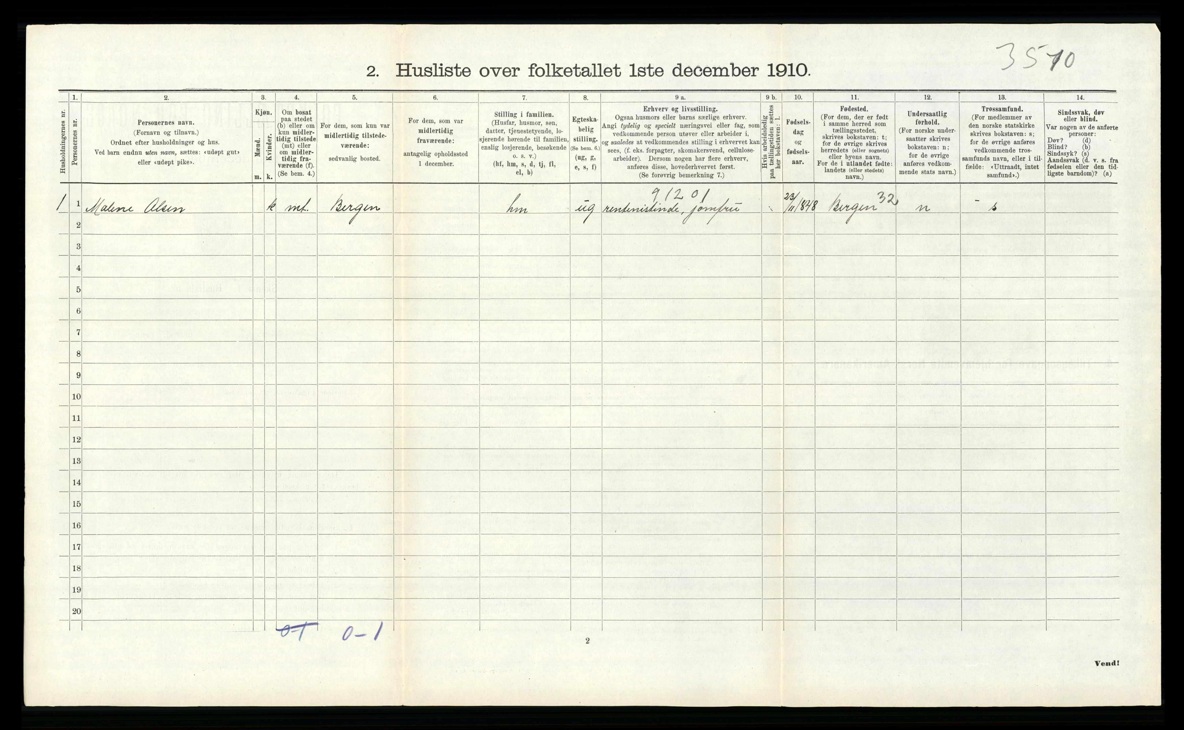 RA, Folketelling 1910 for 1257 Alversund herred, 1910, s. 125