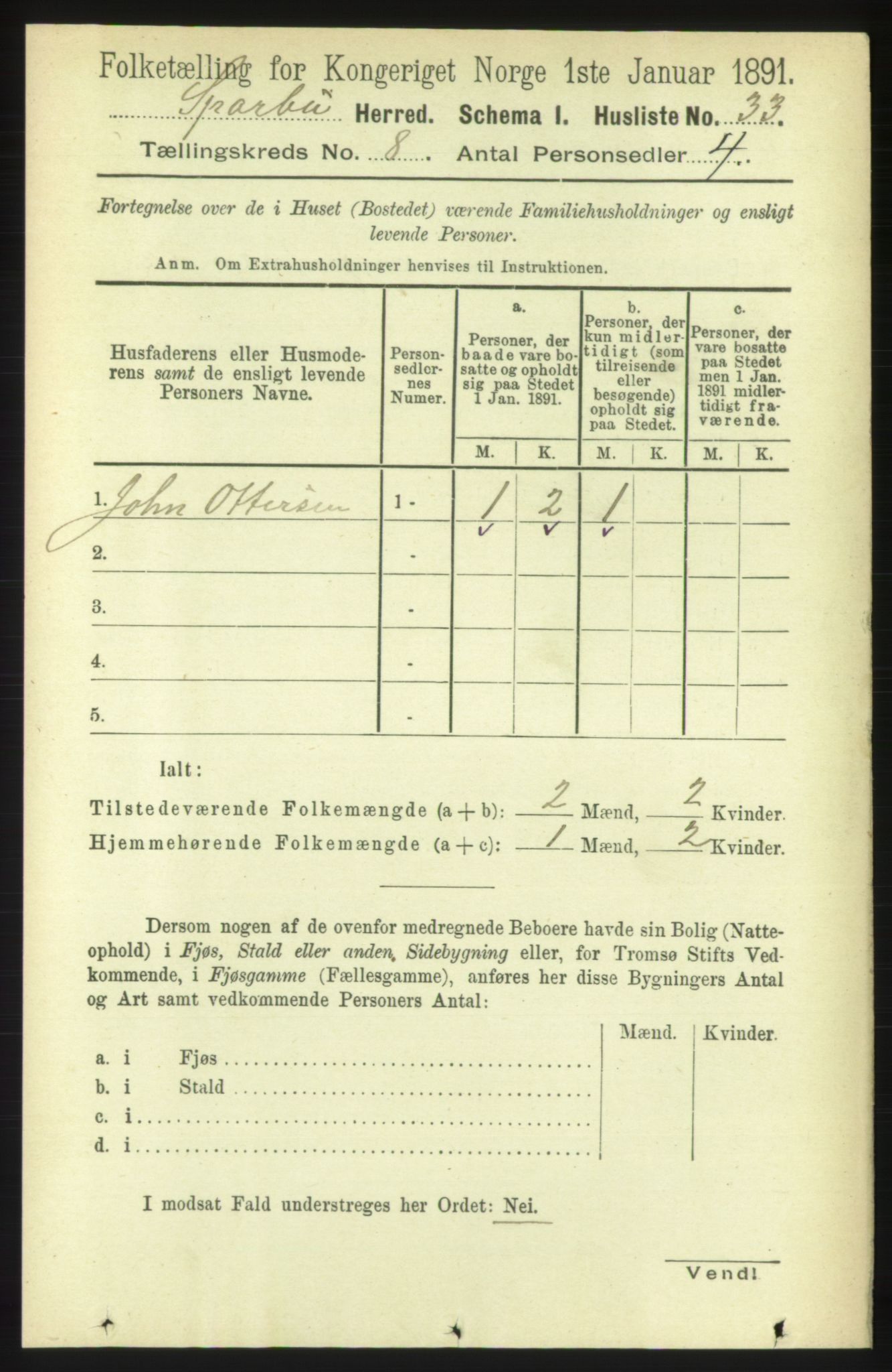 RA, Folketelling 1891 for 1731 Sparbu herred, 1891, s. 2793