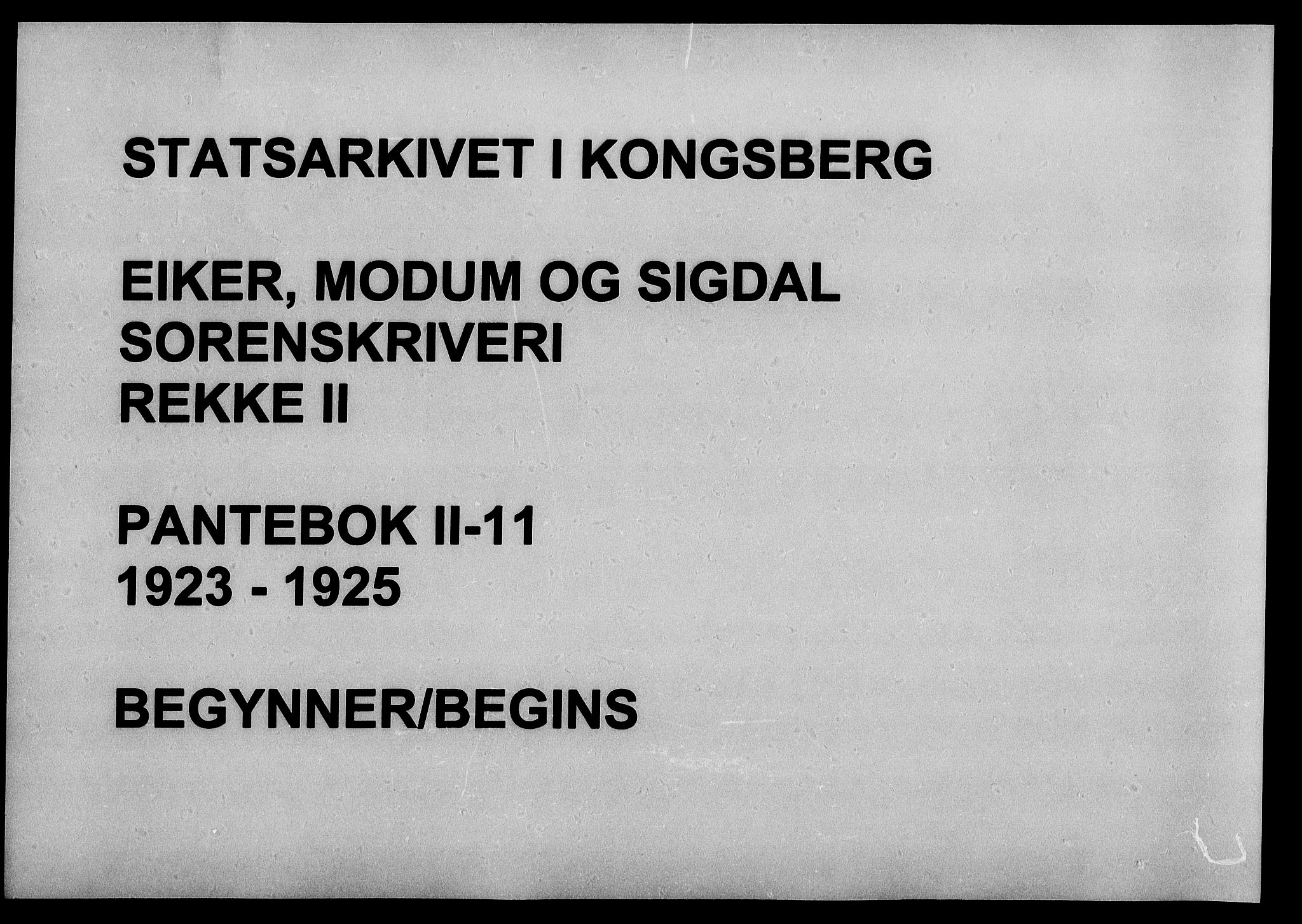 Eiker, Modum og Sigdal sorenskriveri, AV/SAKO-A-123/G/Ga/Gab/L0011: Pantebok nr. II 11, 1923-1925