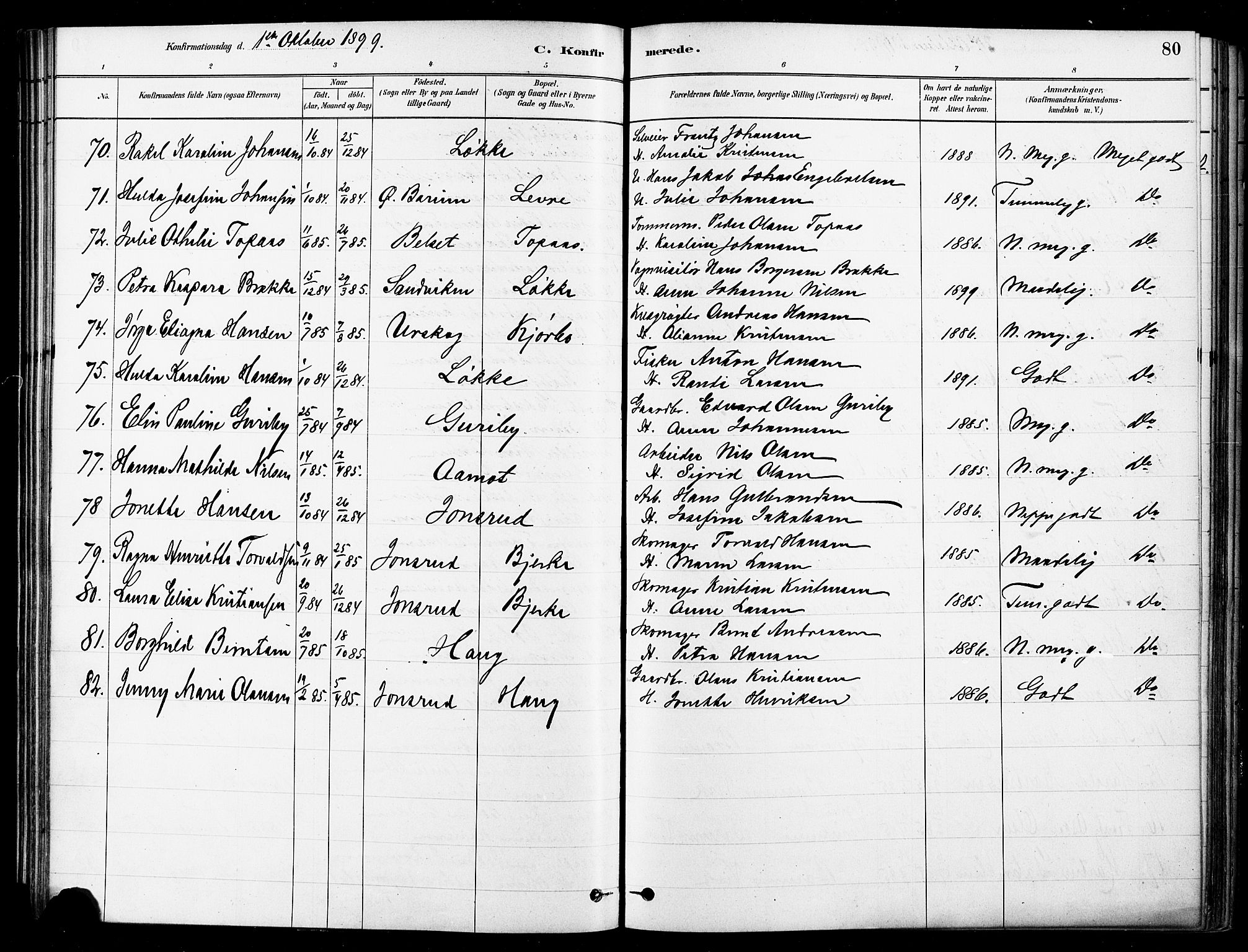 Asker prestekontor Kirkebøker, SAO/A-10256a/F/Fb/L0002: Ministerialbok nr. II 2, 1879-1921, s. 80