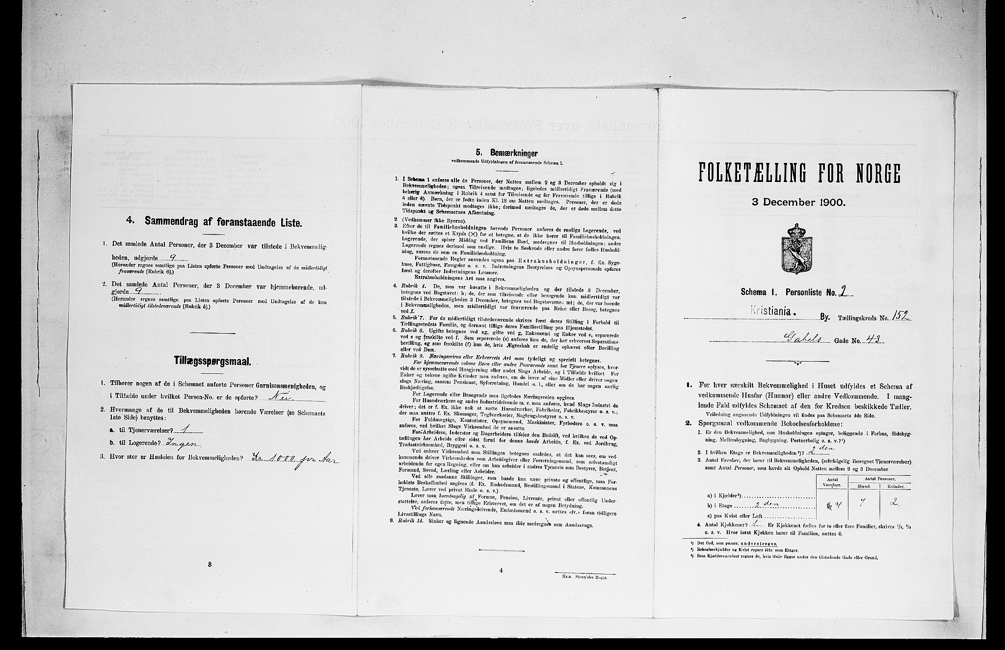 SAO, Folketelling 1900 for 0301 Kristiania kjøpstad, 1900, s. 26855