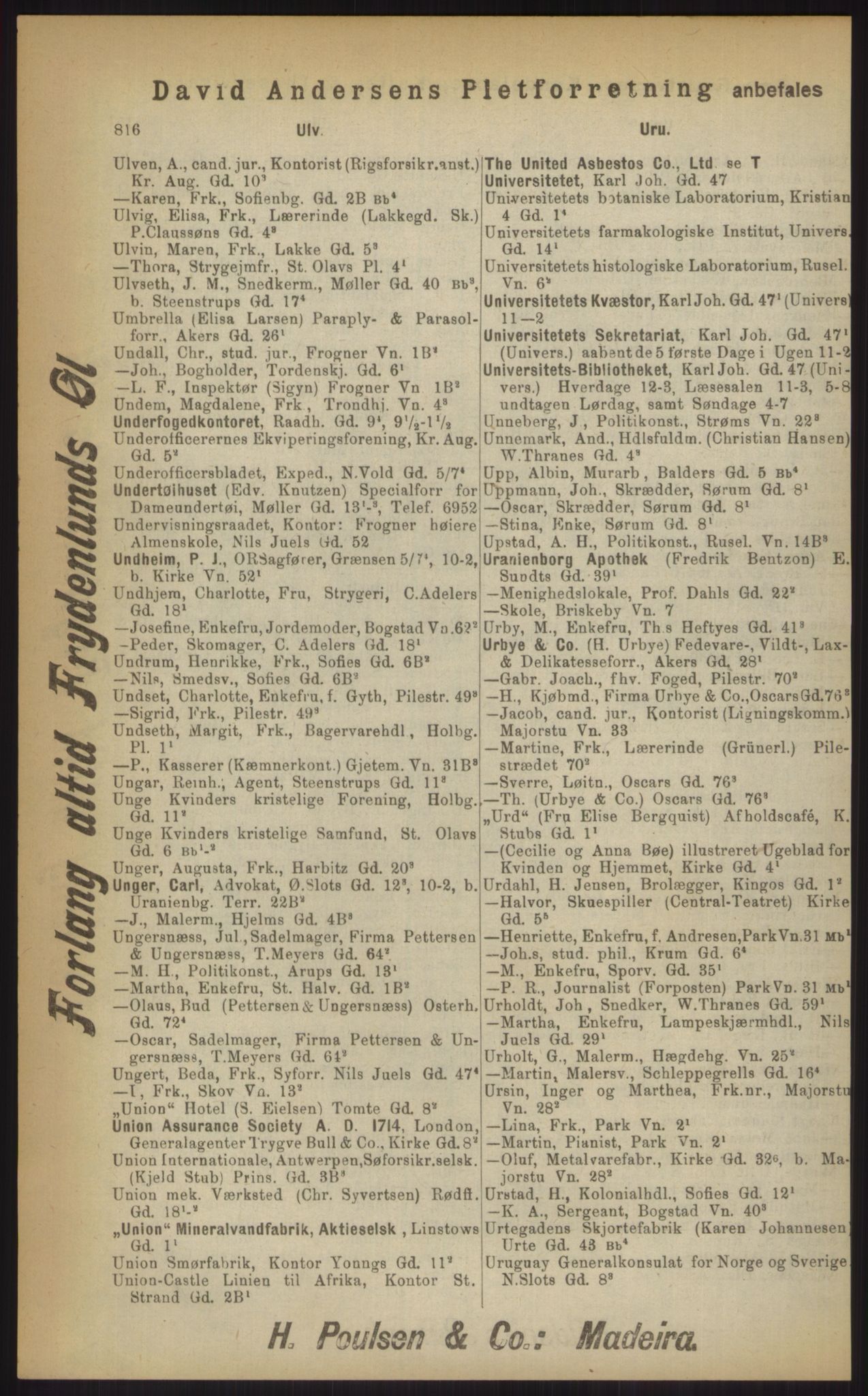 Kristiania/Oslo adressebok, PUBL/-, 1903, s. 816