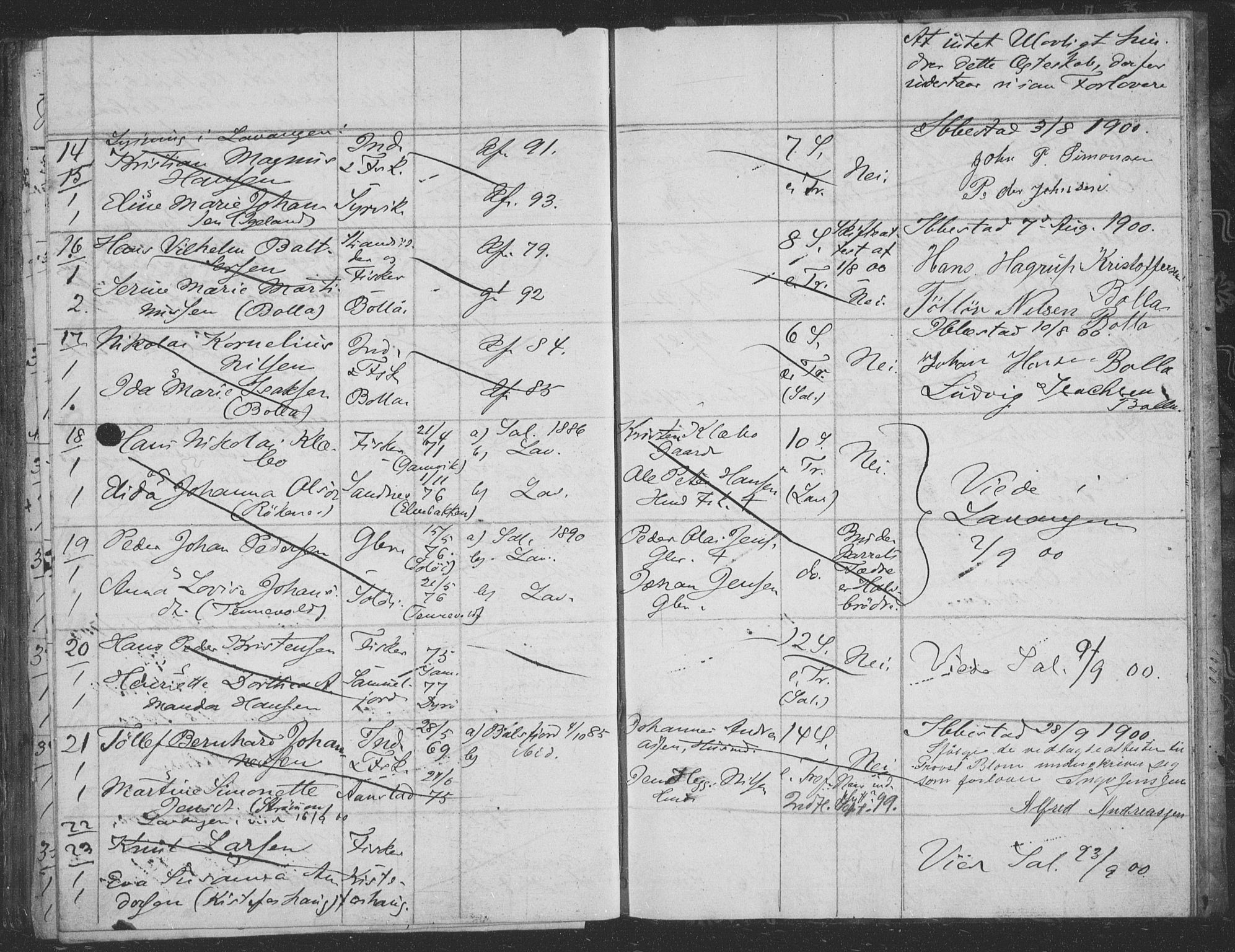 Ibestad sokneprestembete, AV/SATØ-S-0077/I/Ie/L0066: Lysningsprotokoll nr. 66, 1888-1904
