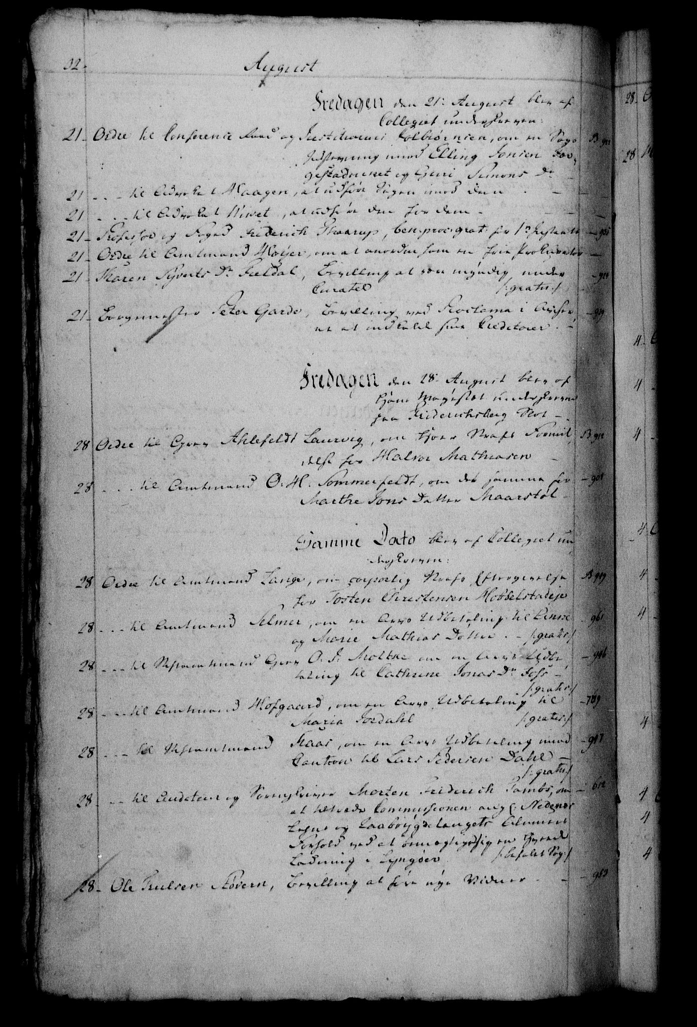 Danske Kanselli 1800-1814, RA/EA-3024/H/Hf/Hfb/Hfbc/L0002: Underskrivelsesbok m. register, 1801, s. 32