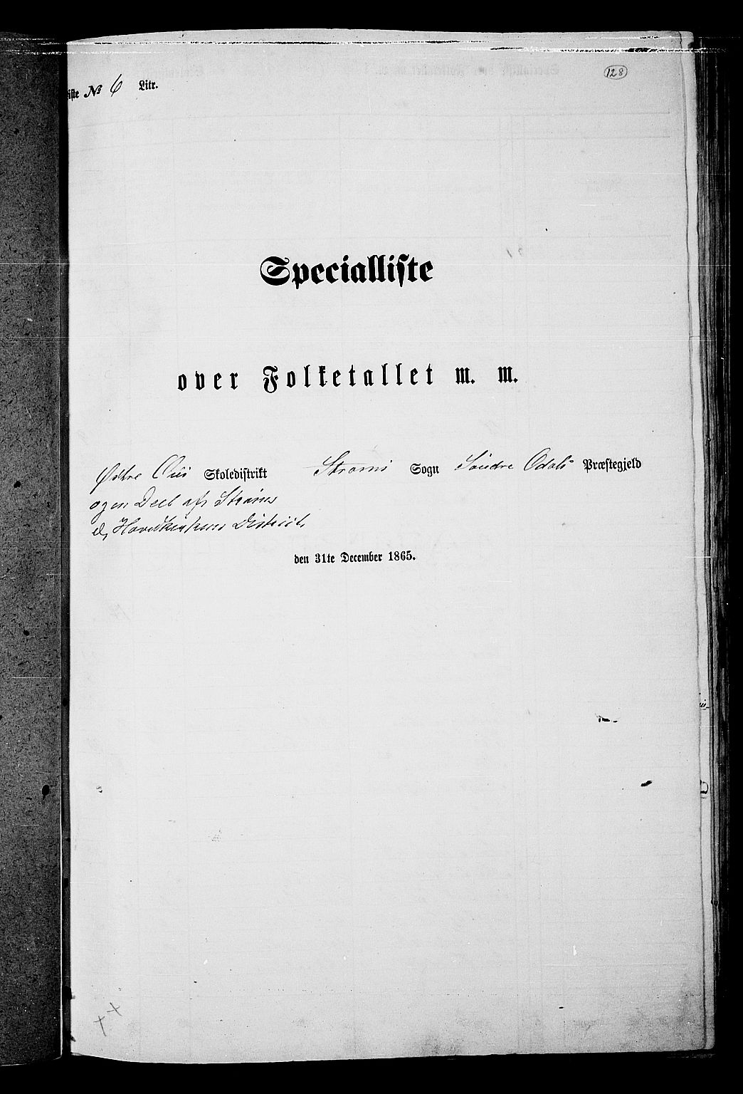 RA, Folketelling 1865 for 0419P Sør-Odal prestegjeld, 1865, s. 113