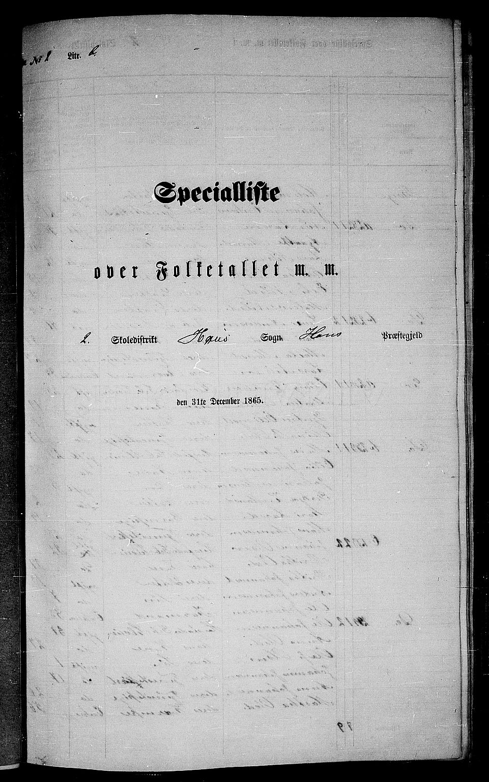 RA, Folketelling 1865 for 1250P Haus prestegjeld, 1865, s. 50