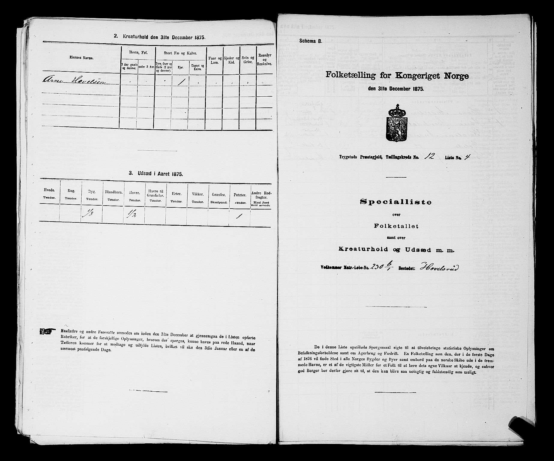 RA, Folketelling 1875 for 0122P Trøgstad prestegjeld, 1875, s. 1320