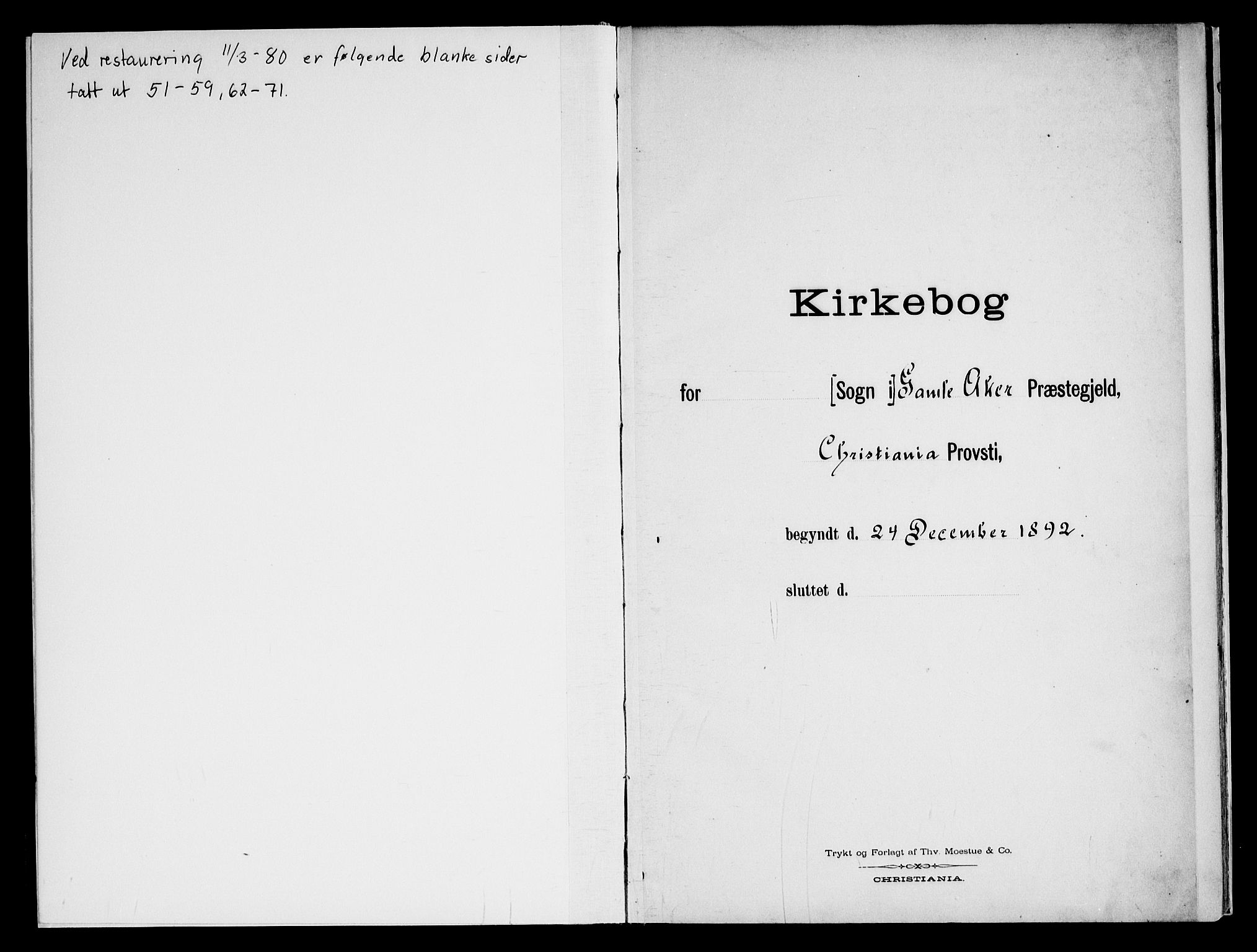 Gamle Aker prestekontor Kirkebøker, SAO/A-10617a/F/L0010: Ministerialbok nr. 10, 1892-1960