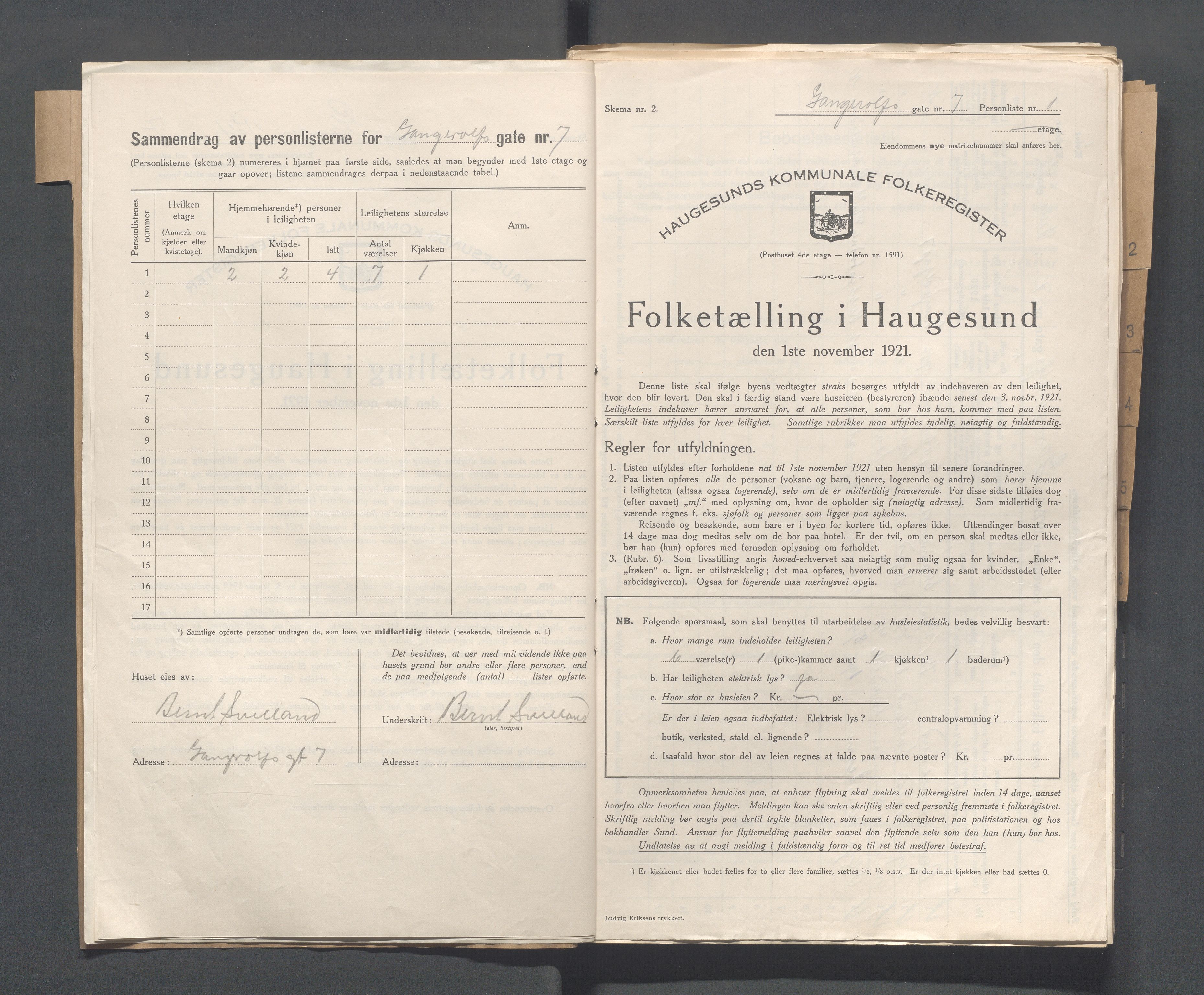 IKAR, Kommunal folketelling 1.11.1921 for Haugesund, 1921, s. 1118