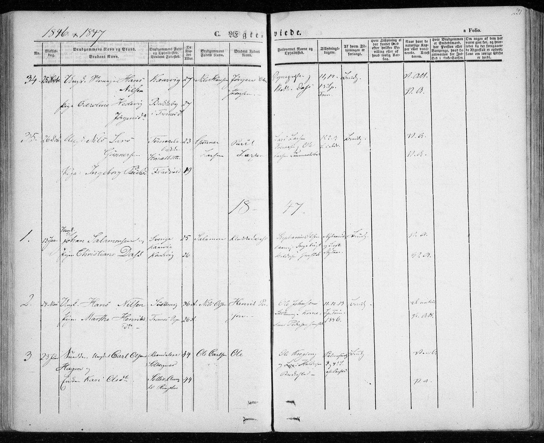Lenvik sokneprestembete, AV/SATØ-S-1310/H/Ha/Haa/L0006kirke: Ministerialbok nr. 6, 1845-1854, s. 221