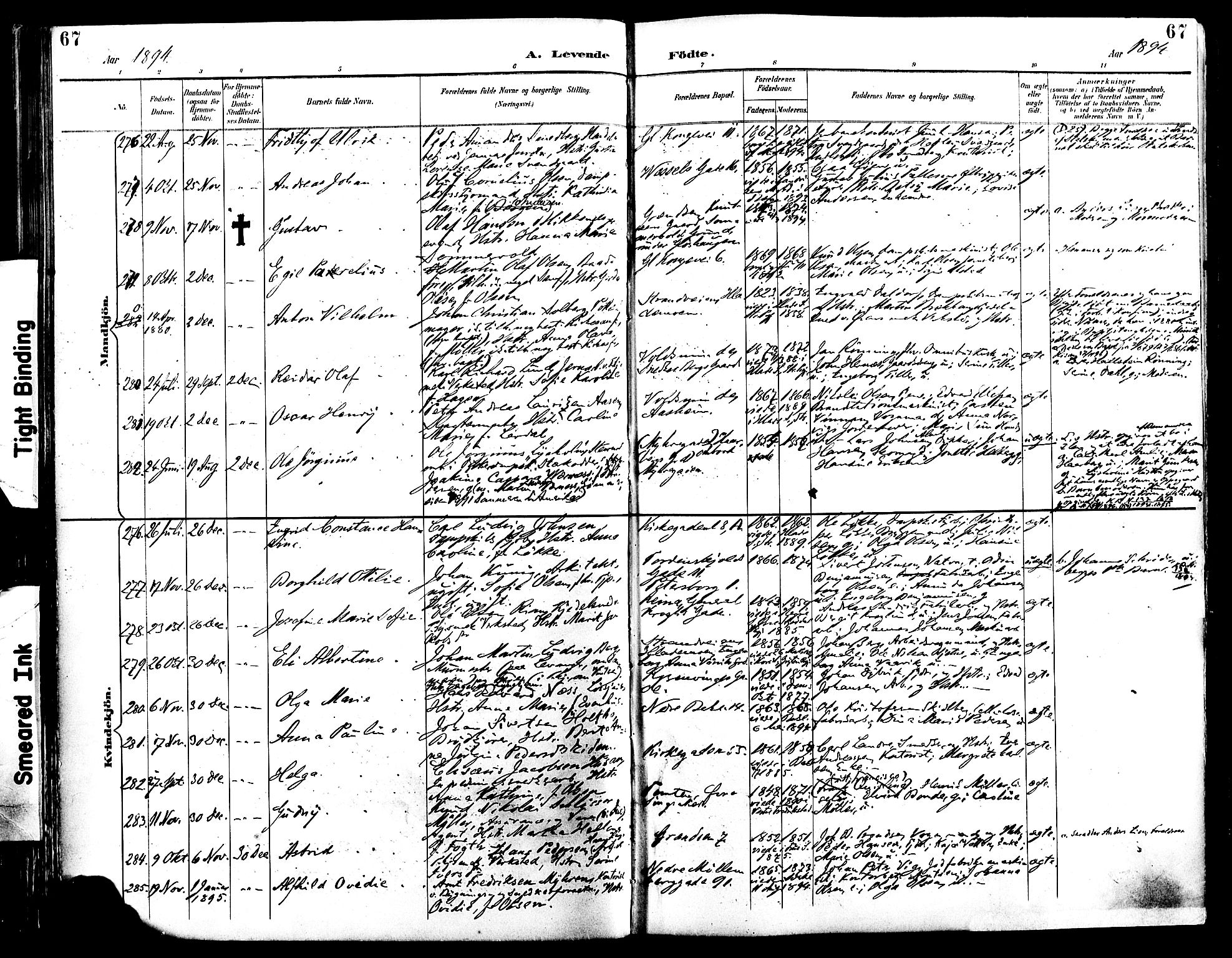 Ministerialprotokoller, klokkerbøker og fødselsregistre - Sør-Trøndelag, AV/SAT-A-1456/604/L0197: Ministerialbok nr. 604A18, 1893-1900, s. 67