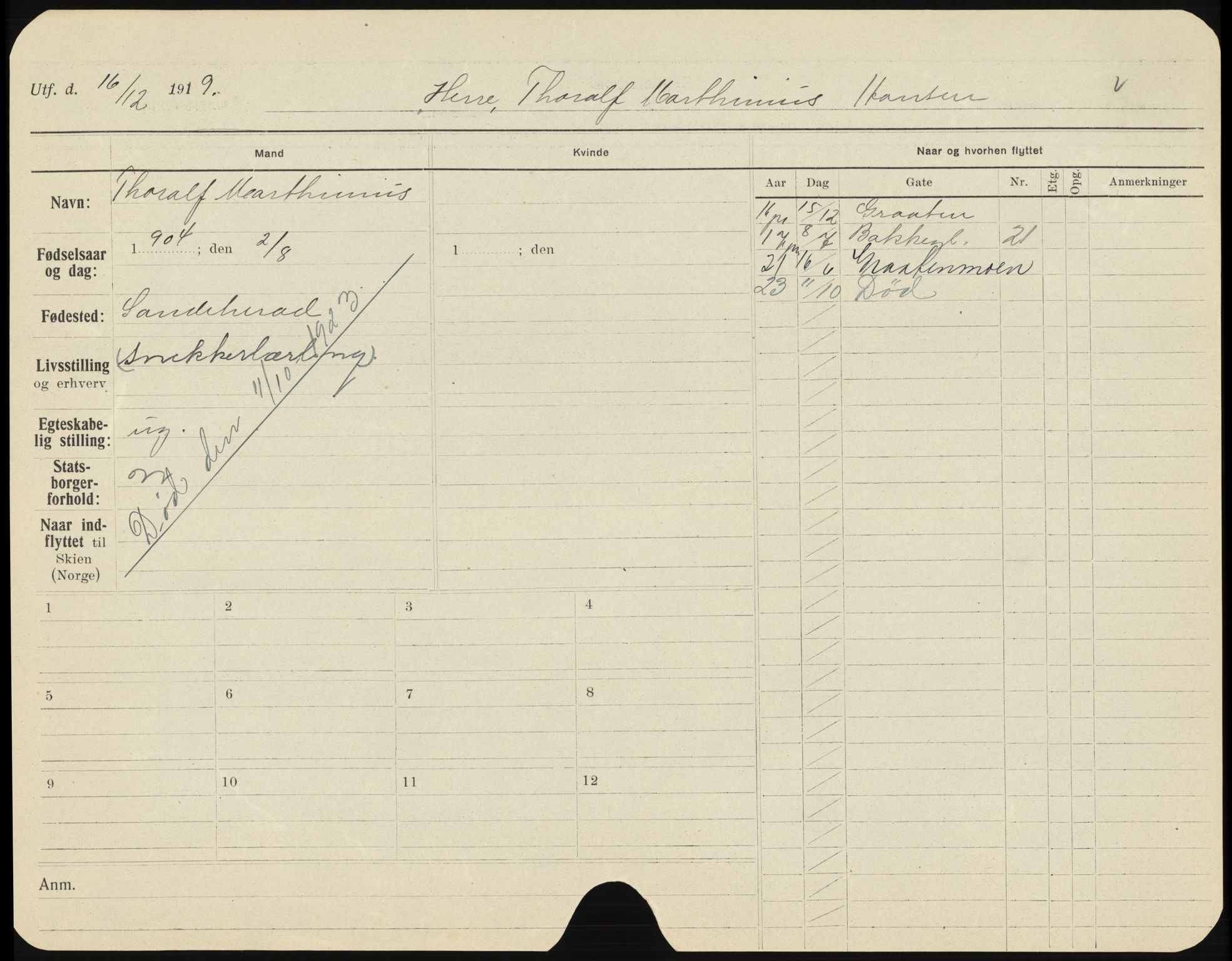 Skien folkeregister, AV/SAKO-A-425/H/Ha/L0001: Døde, 1916-1929, s. 1117