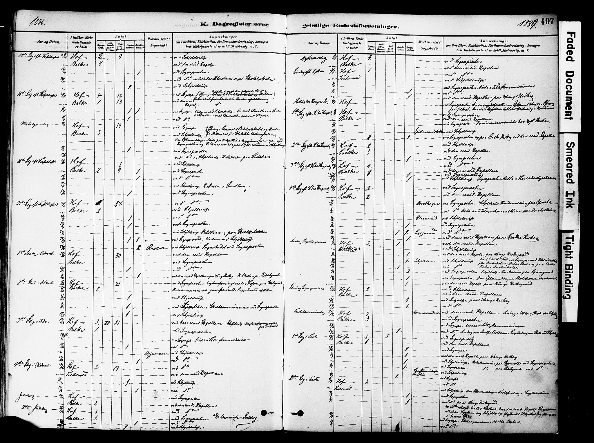 Østre Toten prestekontor, SAH/PREST-104/H/Ha/Haa/L0006: Ministerialbok nr. 6 /1, 1878-1896, s. 497