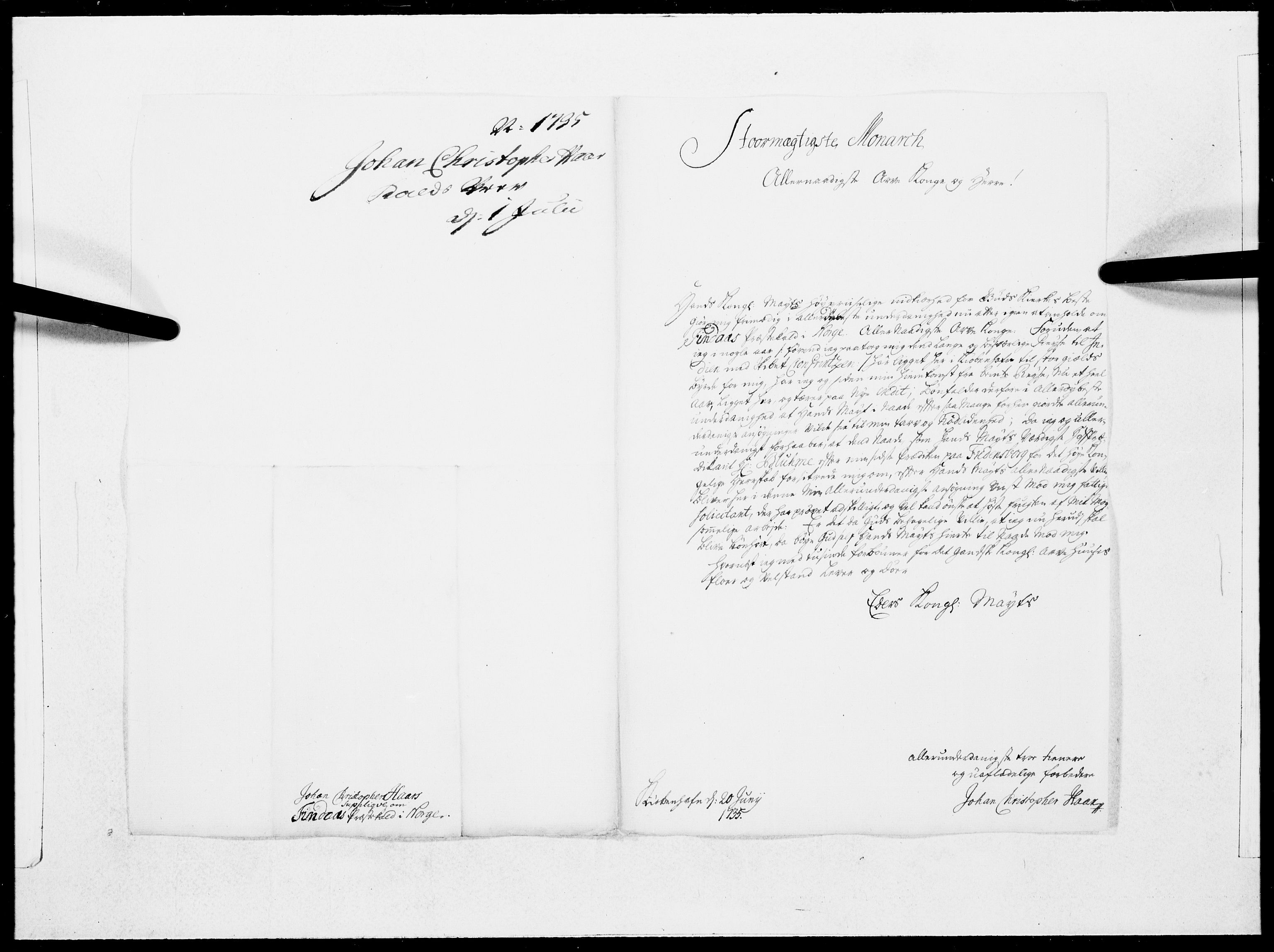 Danske Kanselli 1572-1799, AV/RA-EA-3023/F/Fc/Fcc/Fcca/L0119: Norske innlegg 1572-1799, 1735, s. 2