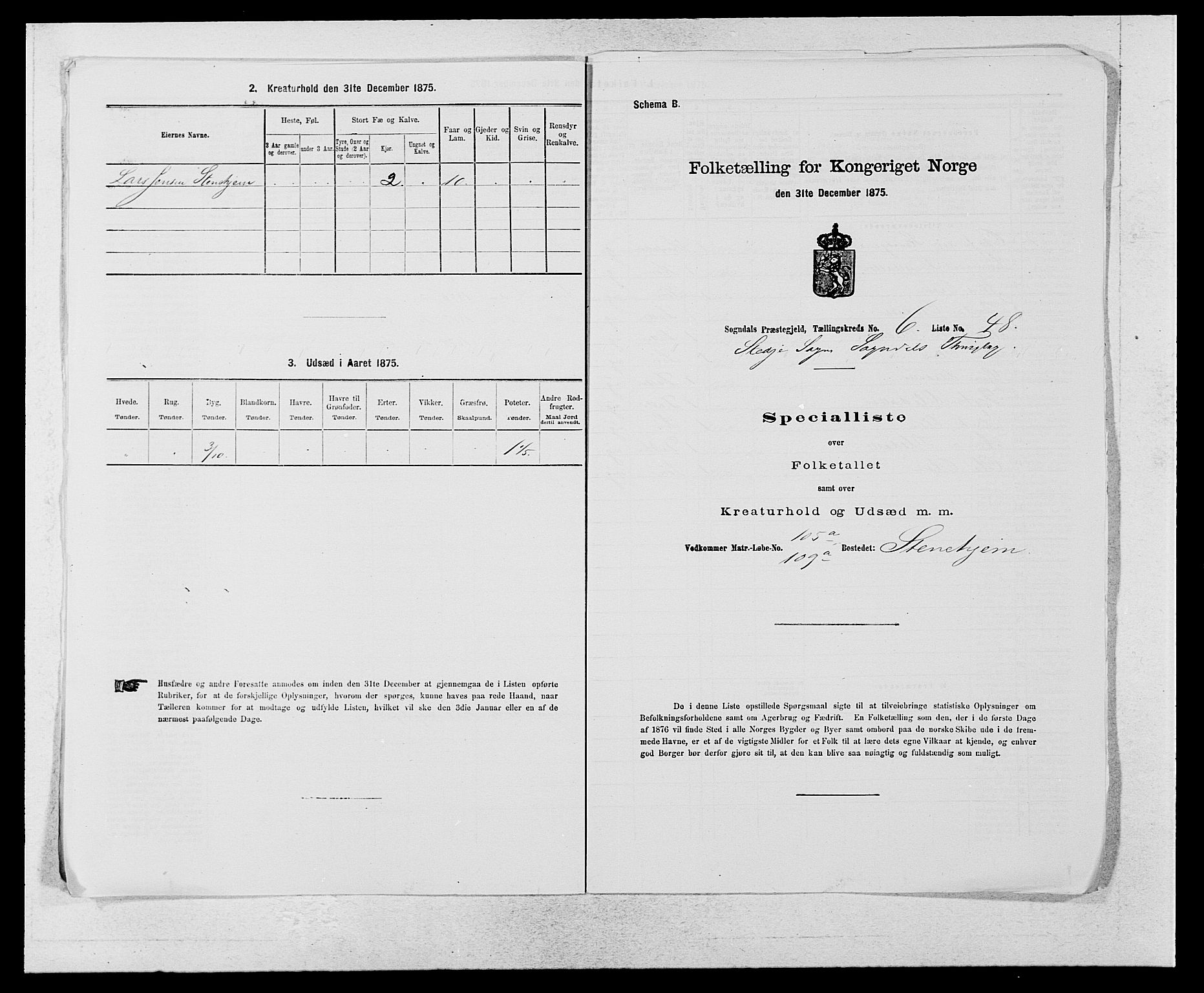 SAB, Folketelling 1875 for 1420P Sogndal prestegjeld, 1875, s. 690