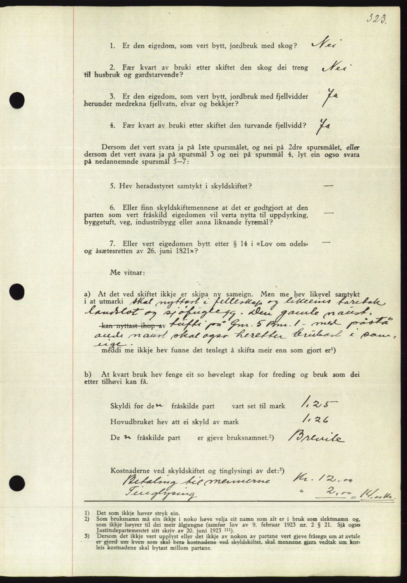 Søre Sunnmøre sorenskriveri, AV/SAT-A-4122/1/2/2C/L0063: Pantebok nr. 57, 1937-1937, Dagboknr: 958/1937